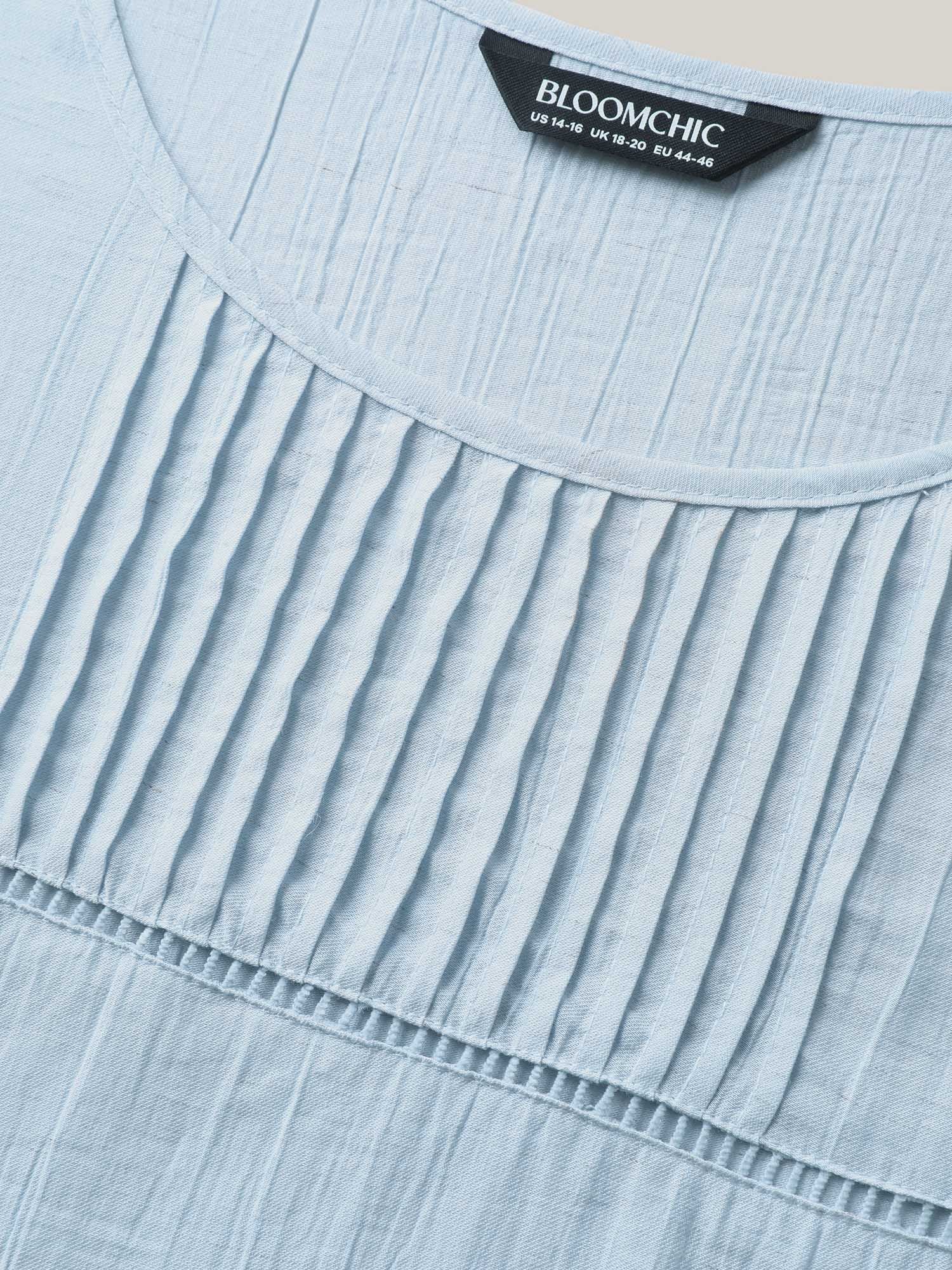Supersoft Cotton Linen Blend Ruffled Blouse - Image 6