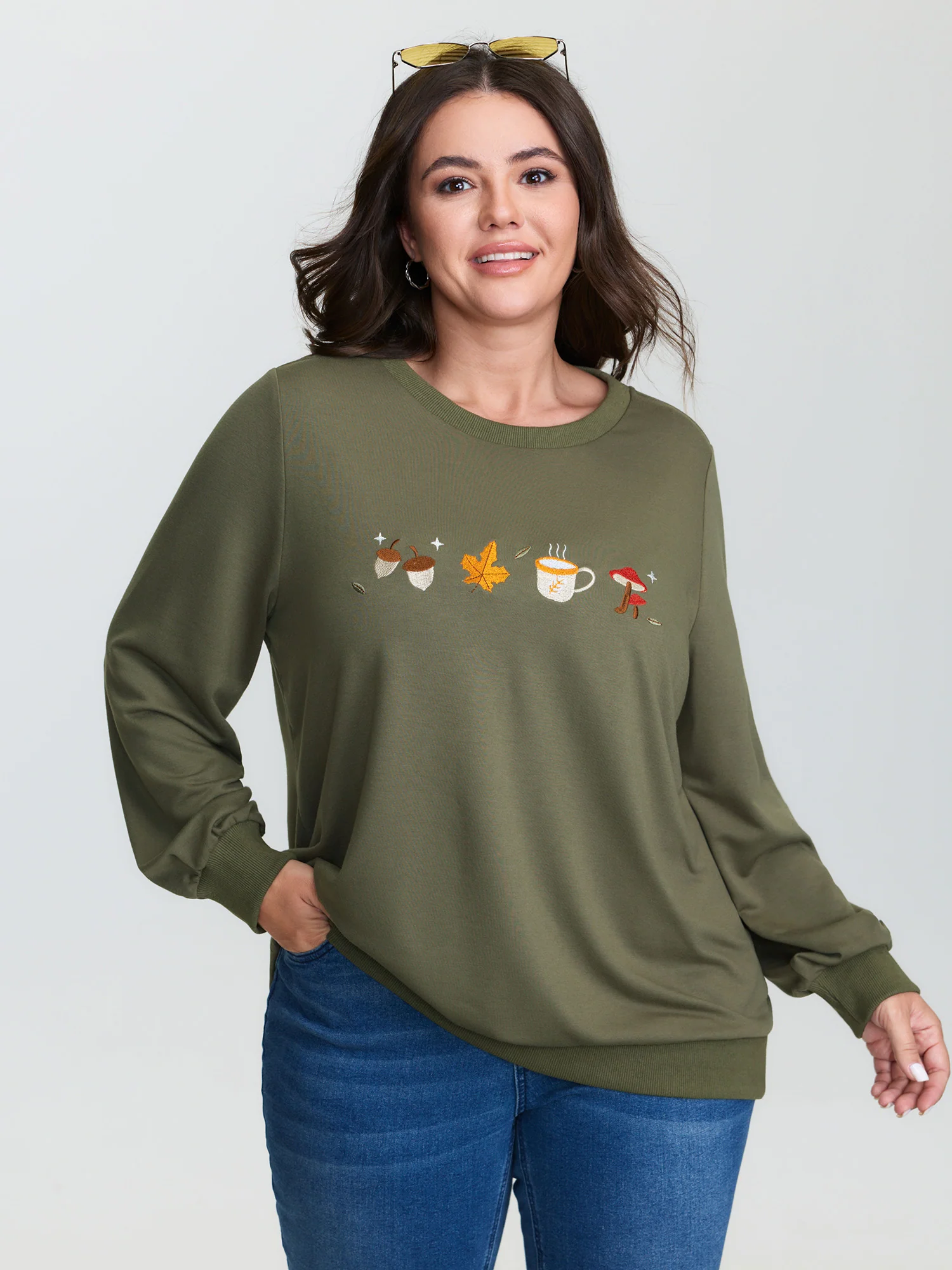 Supersoft Cozy Embroidery Sweatshirt - Image 2