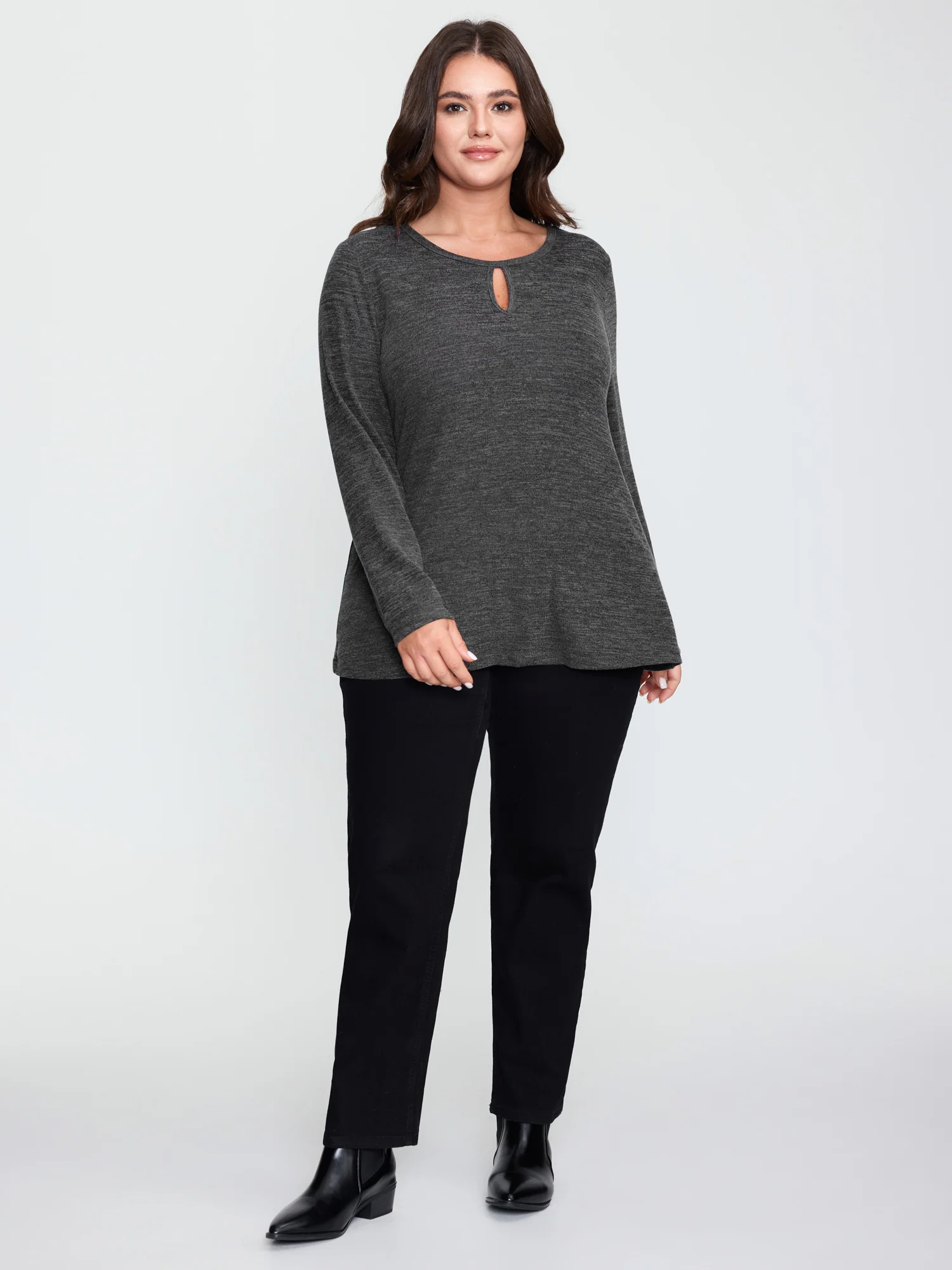 Supersoft Cozy-Up Neck Keyhole T-Shirt - Image 3