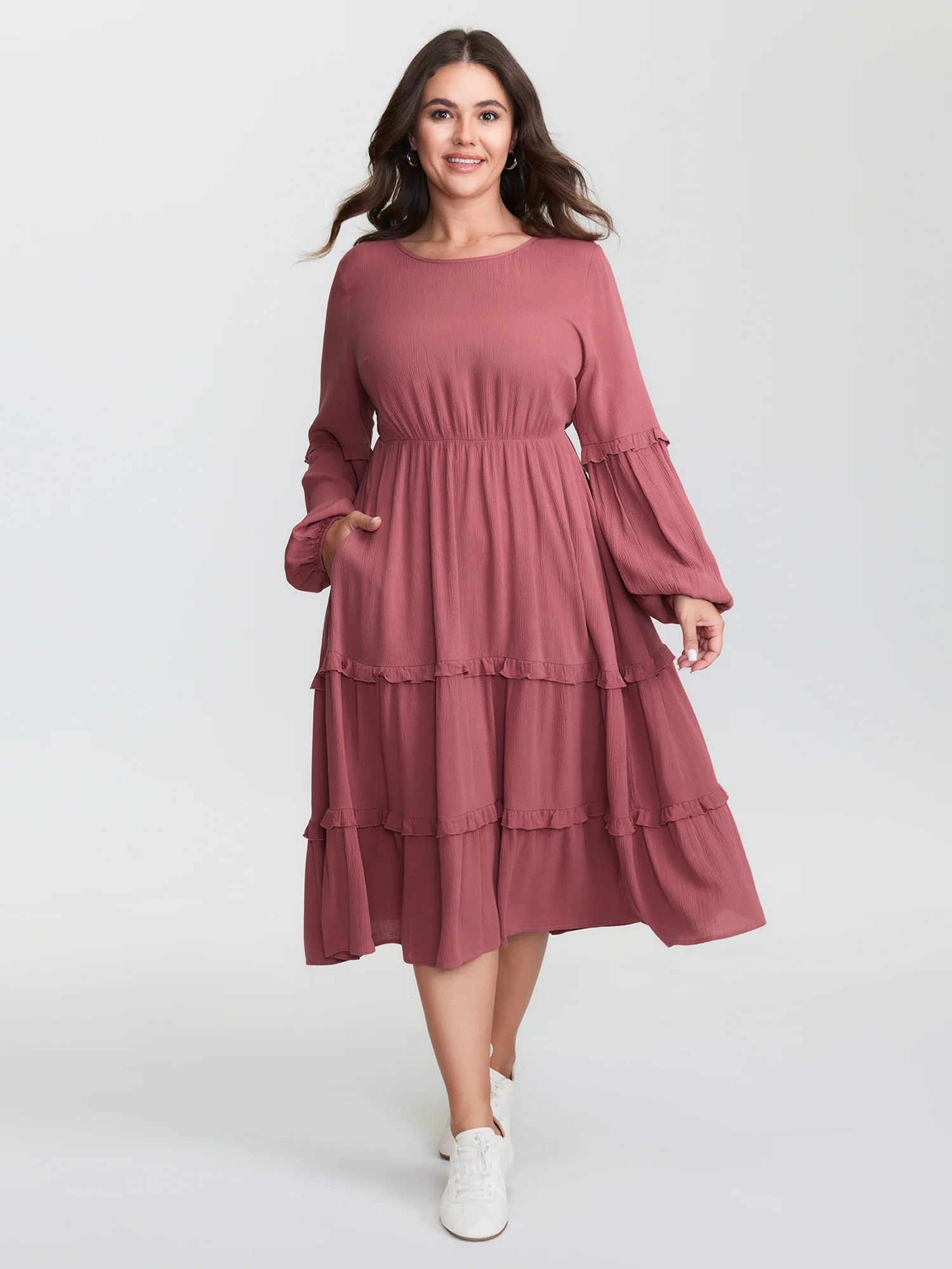 Supersoft Cut-Out Back Ruffled Midi Dress - Image 2
