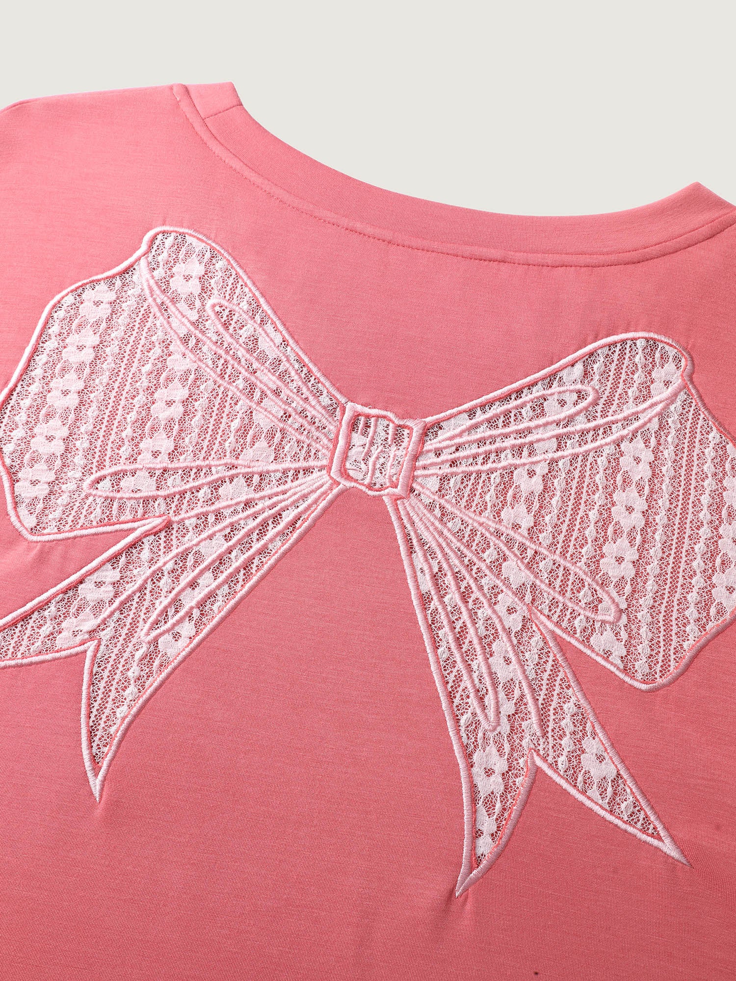 Supersoft Cut-Out Bow Embroidery Sweatshirt - Image 5
