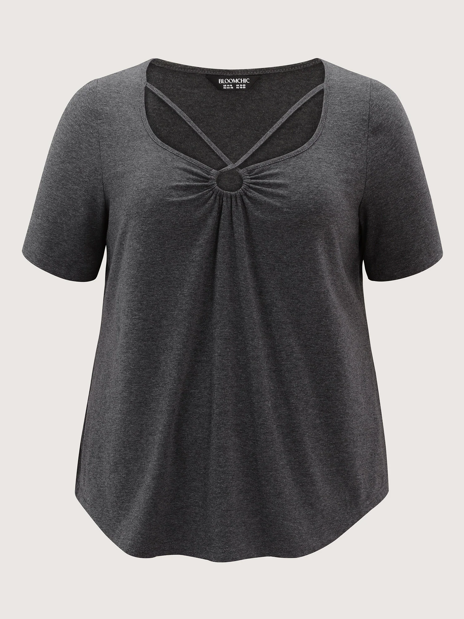 Supersoft Cut-Out Neck Solid T-Shirt - Image 6