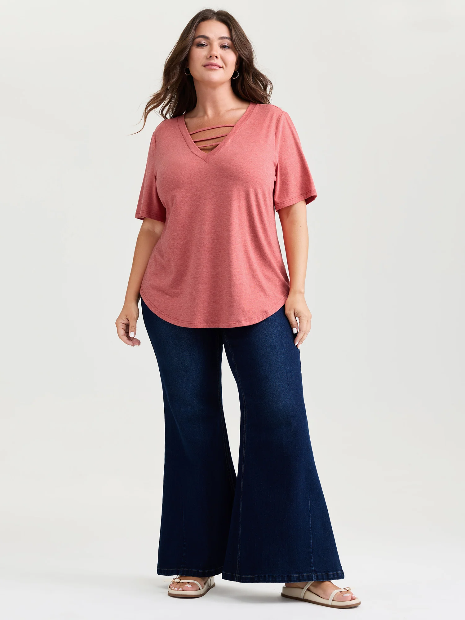 Supersoft Cut-Out Neckline Relaxed-Fit T-Shirt - Image 3