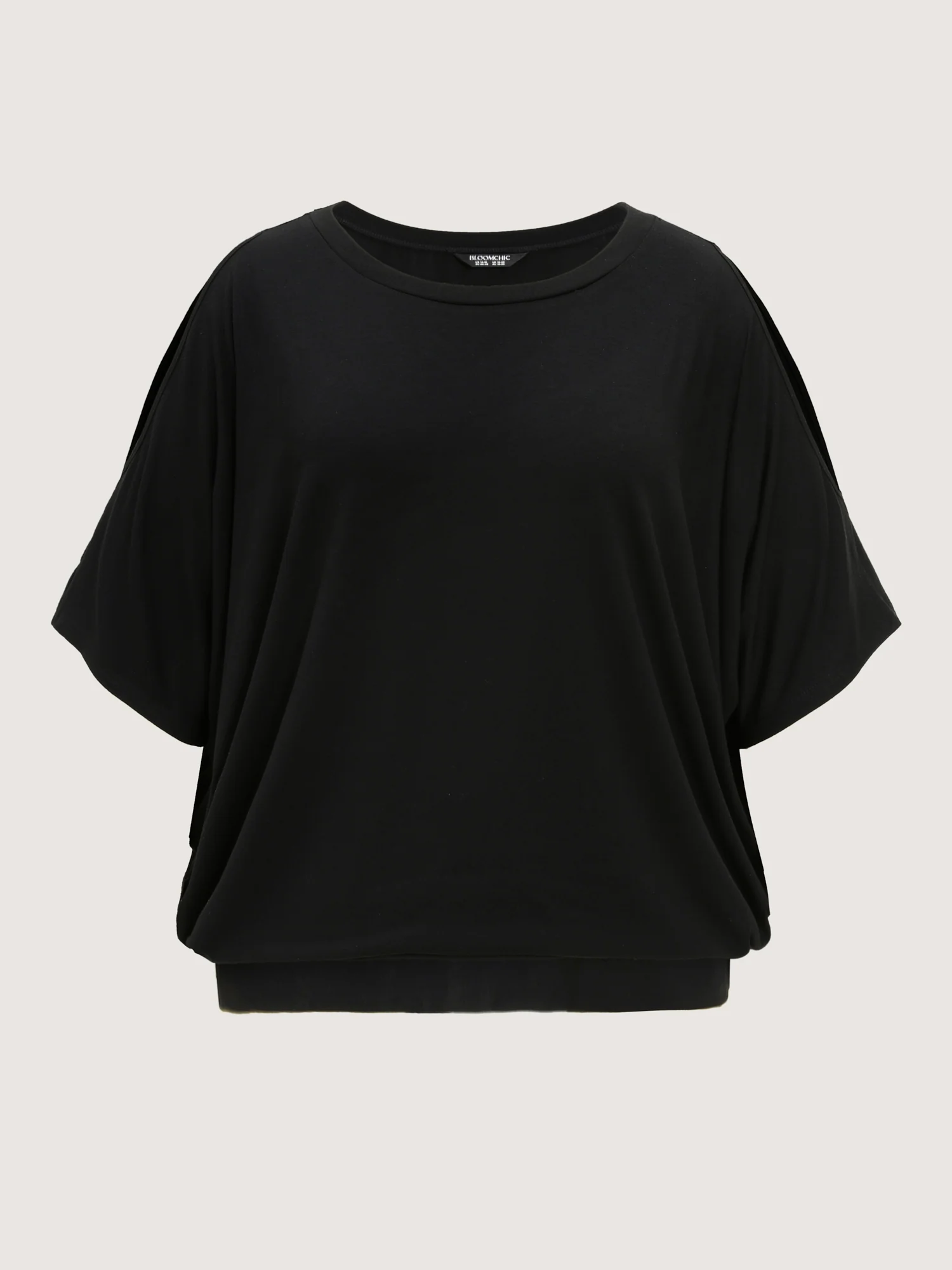 Supersoft Cut-Out Shoulder Plain T-Shirt - Image 7
