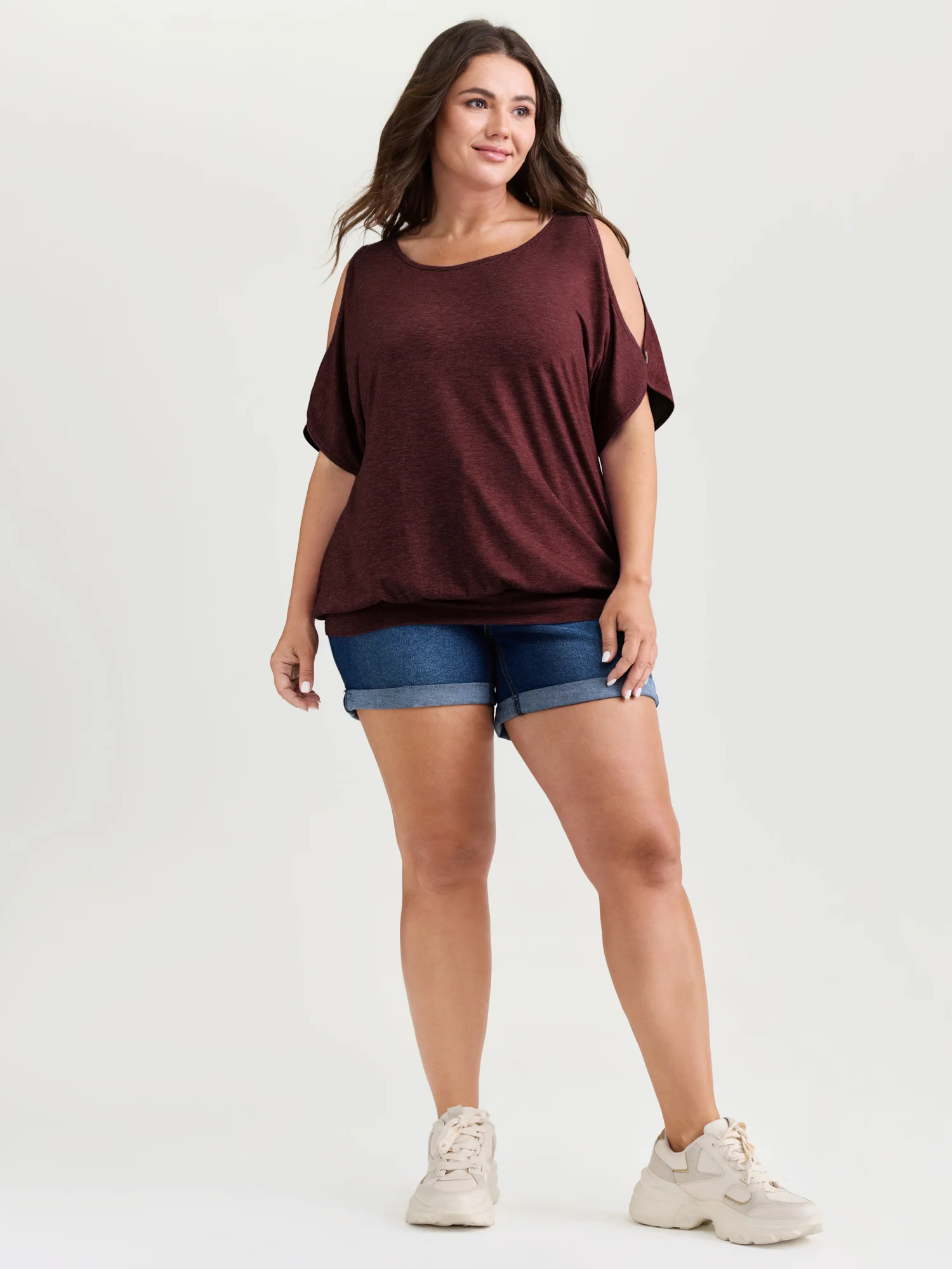 Supersoft Cut-Out Shoulder T-Shirt - Image 10