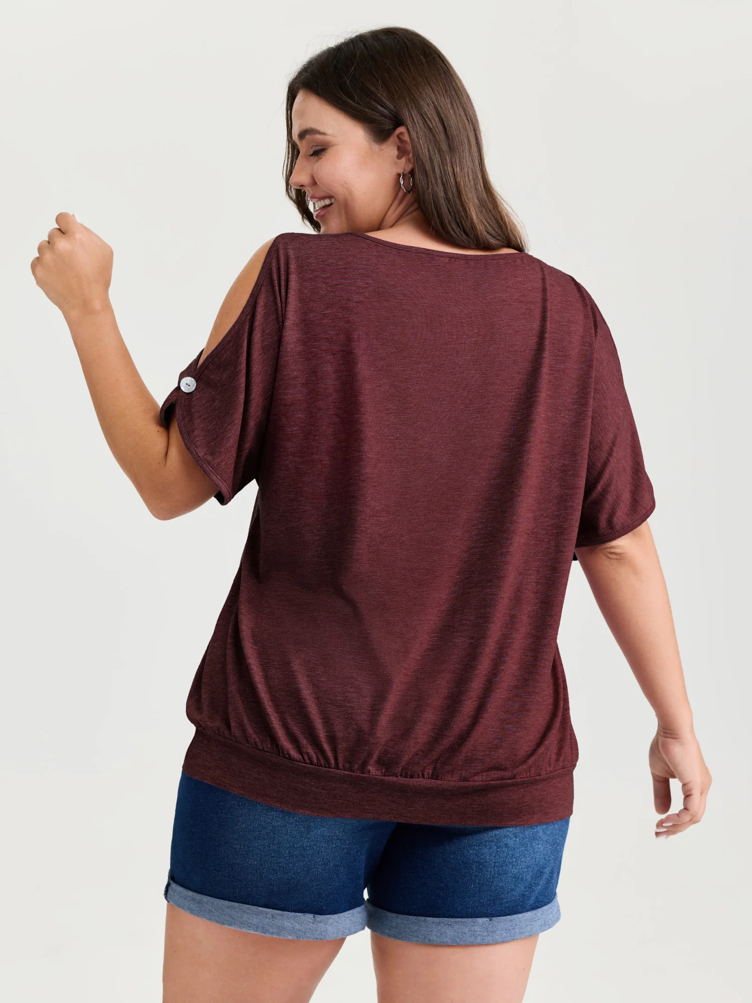 Supersoft Cut-Out Shoulder T-Shirt - Image 11