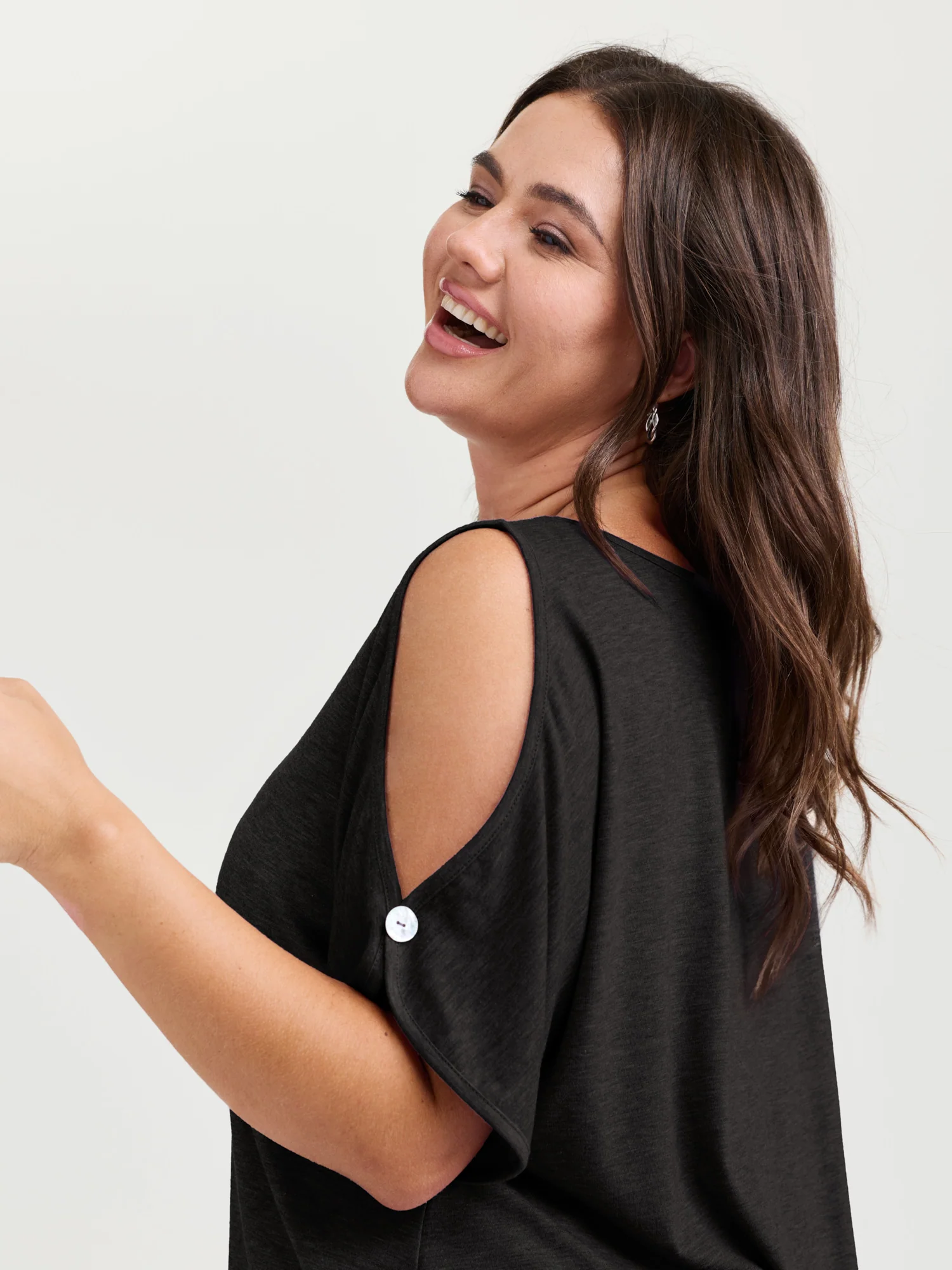 Supersoft Cut-Out Shoulder T-Shirt - Image 13