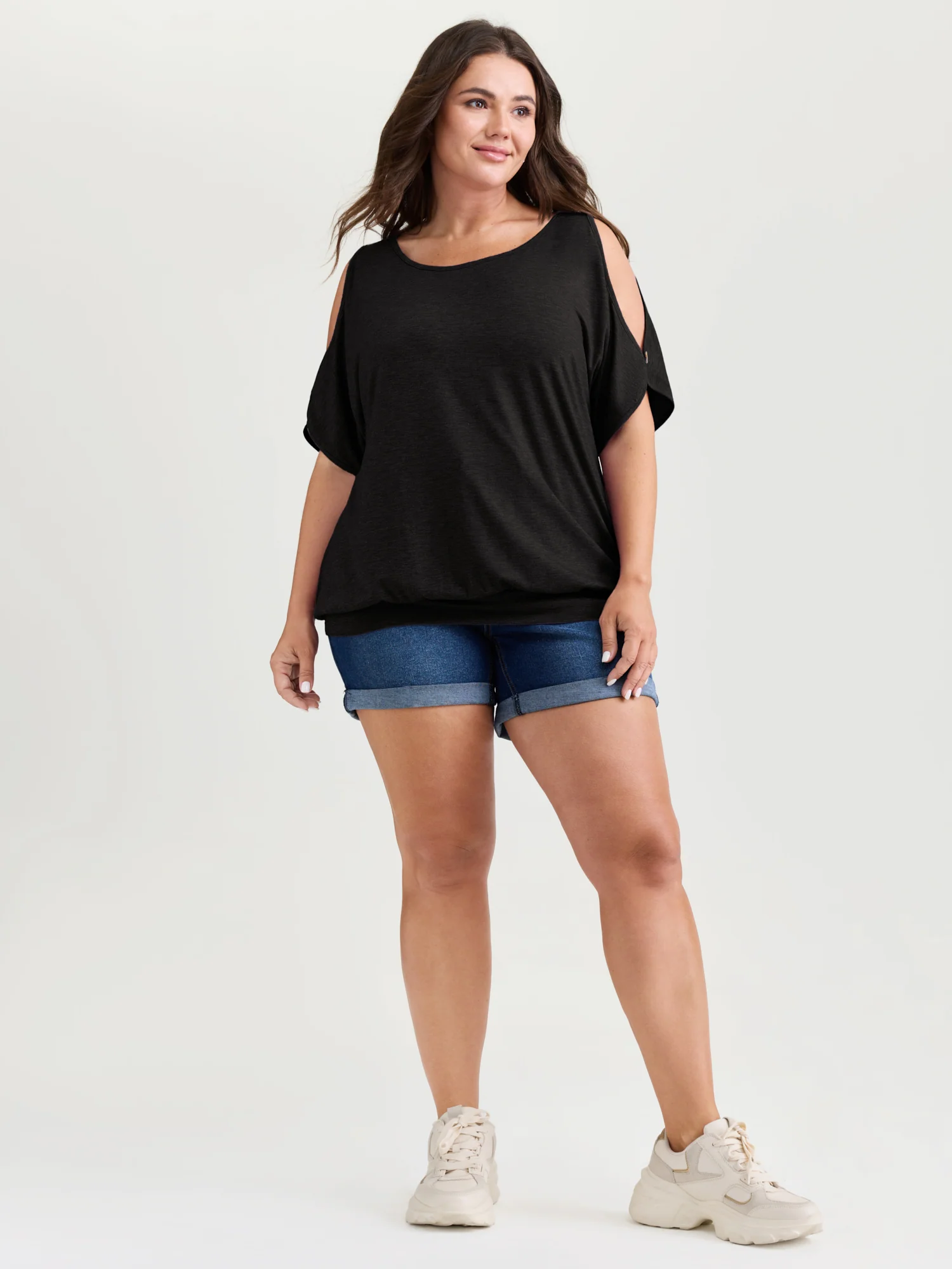 Supersoft Cut-Out Shoulder T-Shirt - Image 14