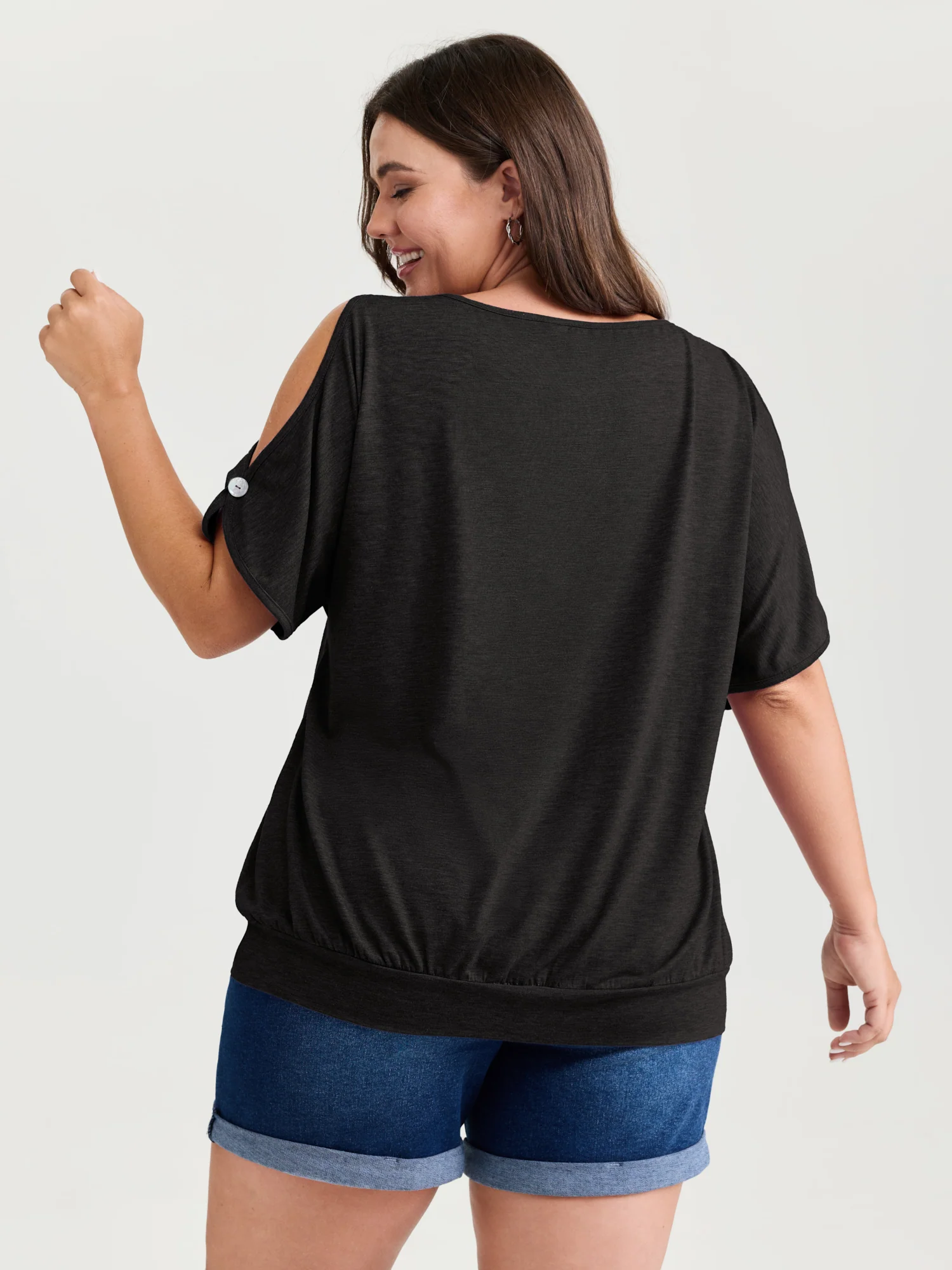 Supersoft Cut-Out Shoulder T-Shirt - Image 15