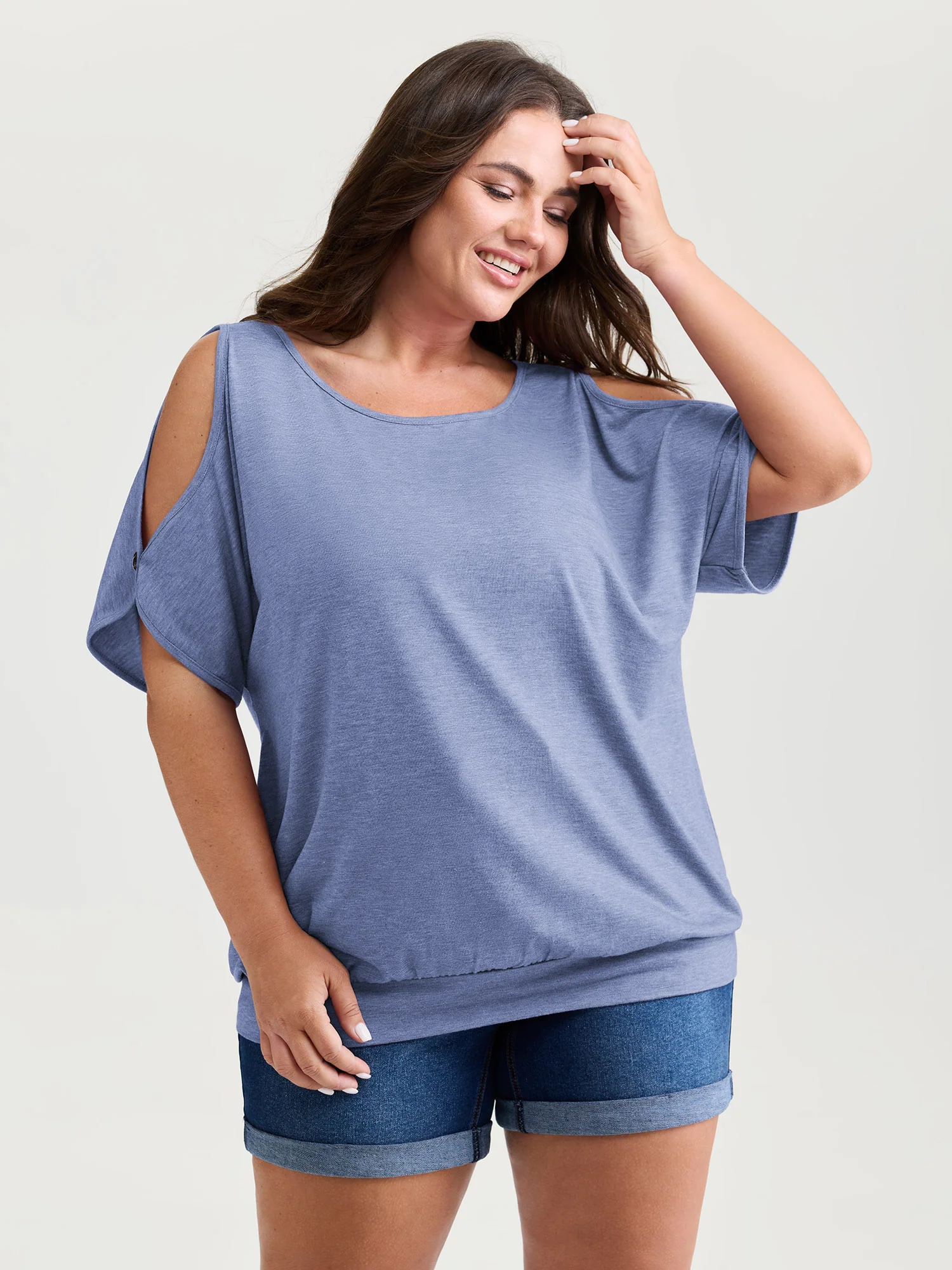 Supersoft Cut-Out Shoulder T-Shirt - Image 16