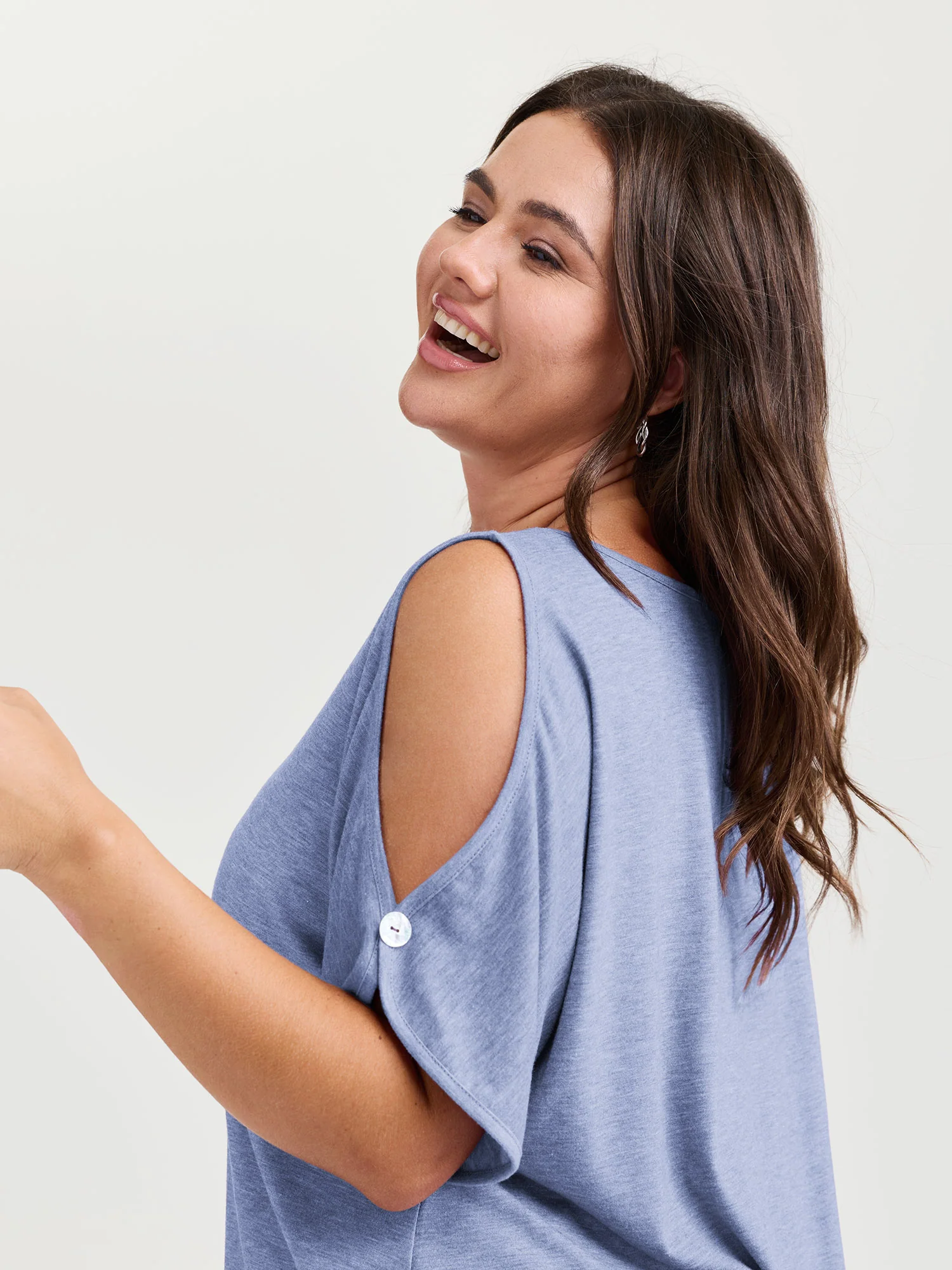 Supersoft Cut-Out Shoulder T-Shirt - Image 17