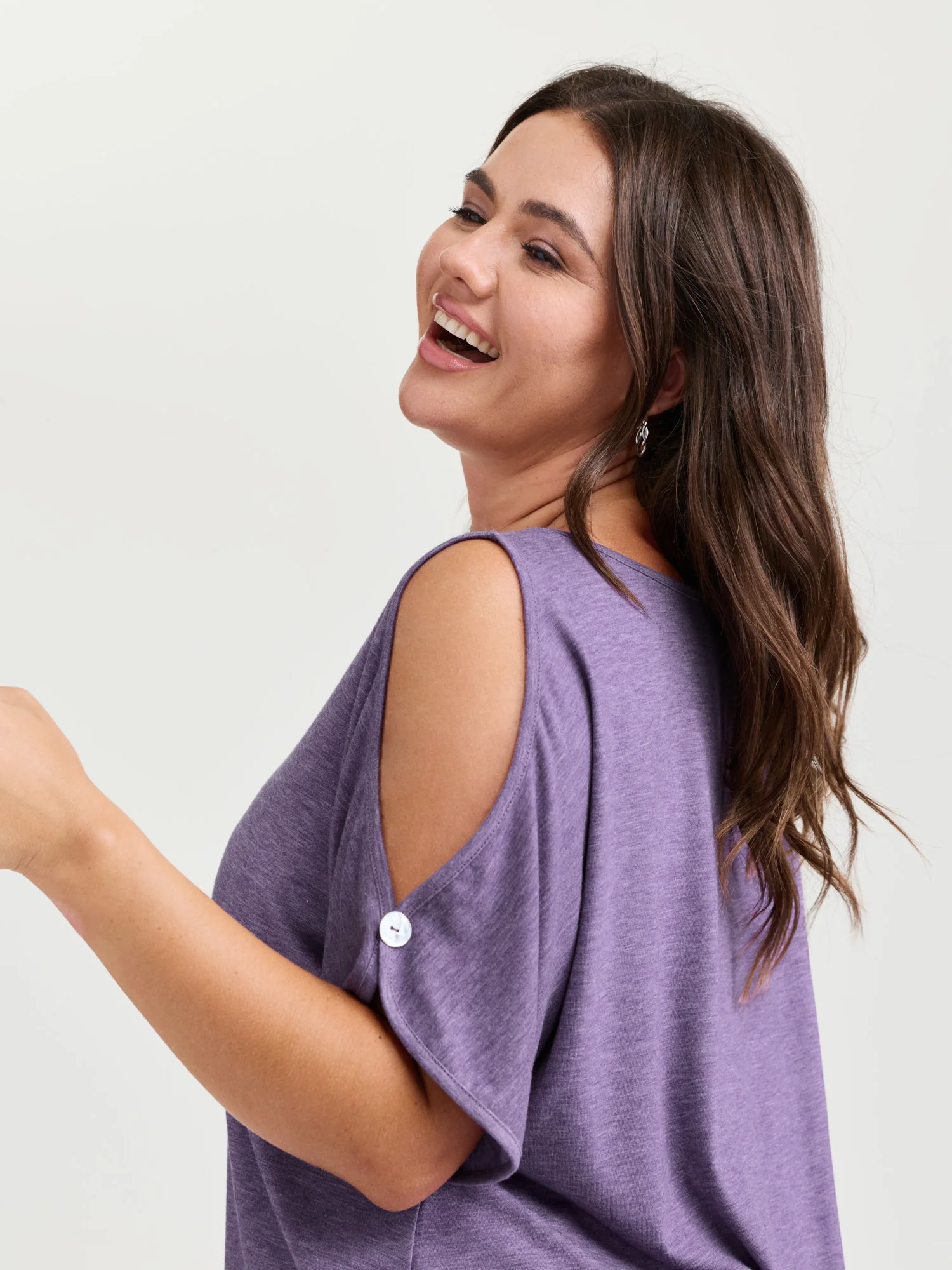 Supersoft Cut-Out Shoulder T-Shirt - Image 2