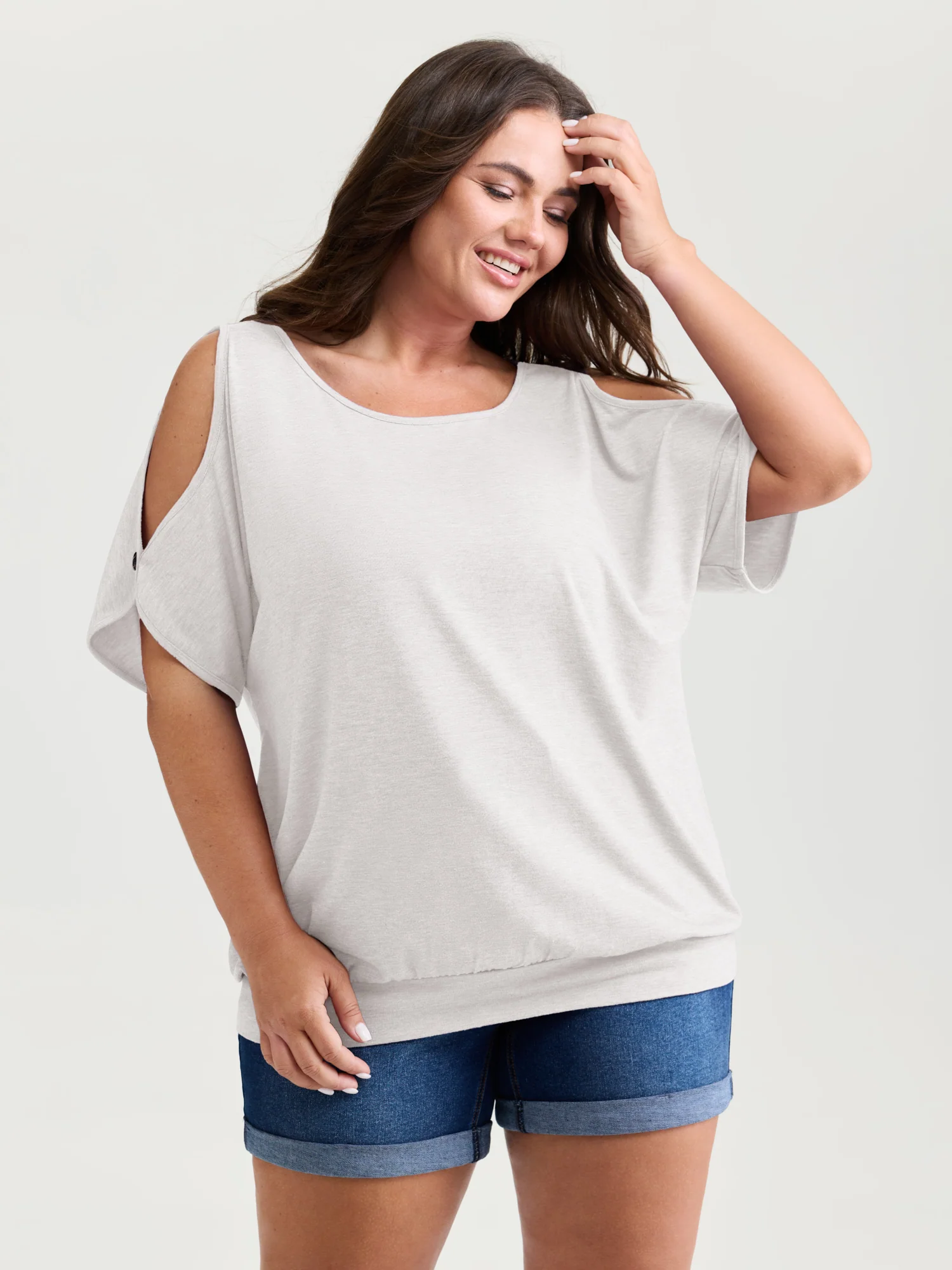 Supersoft Cut-Out Shoulder T-Shirt - Image 20