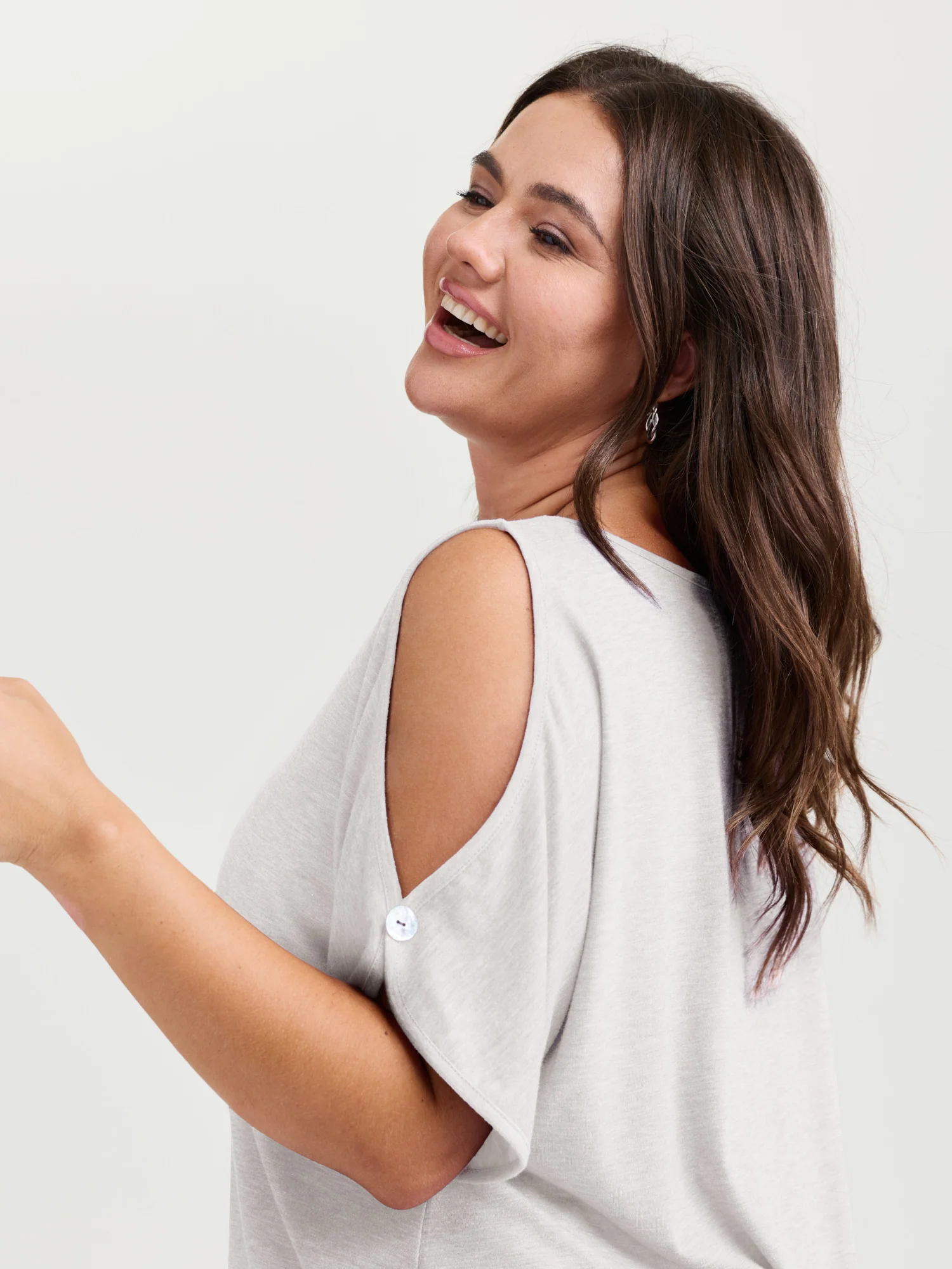 Supersoft Cut-Out Shoulder T-Shirt - Image 21