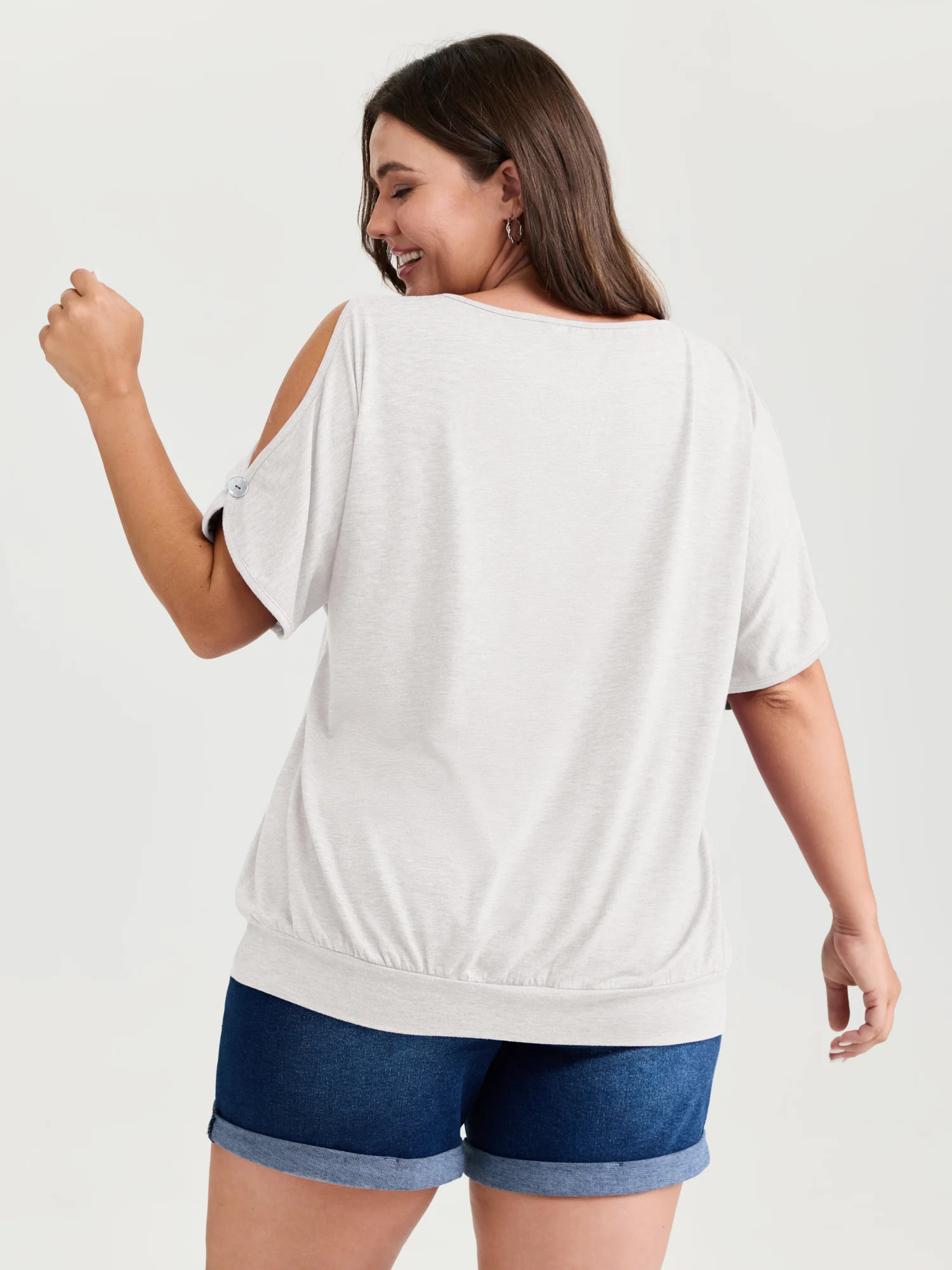Supersoft Cut-Out Shoulder T-Shirt - Image 23