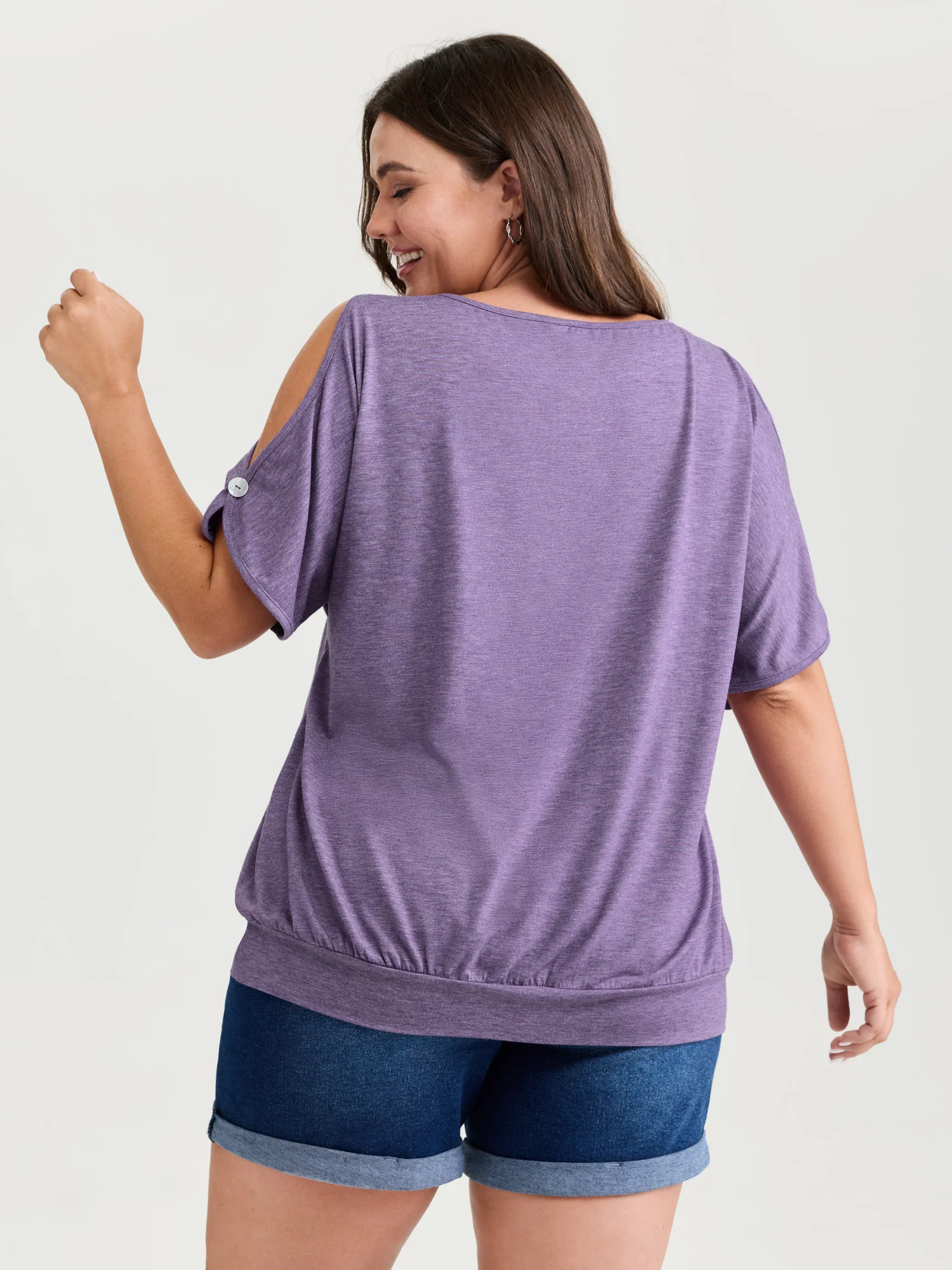 Supersoft Cut-Out Shoulder T-Shirt - Image 4