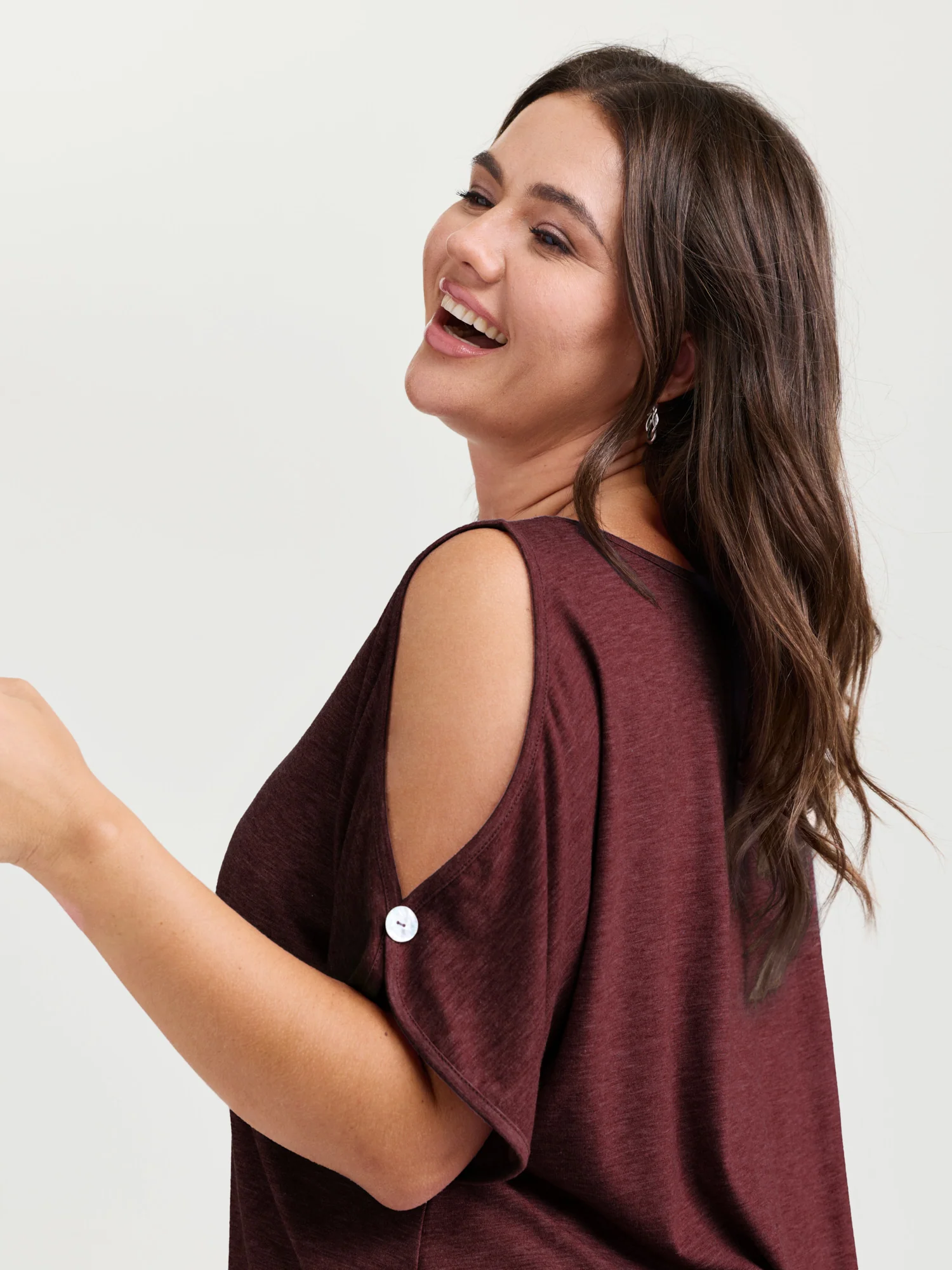Supersoft Cut-Out Shoulder T-Shirt - Image 9