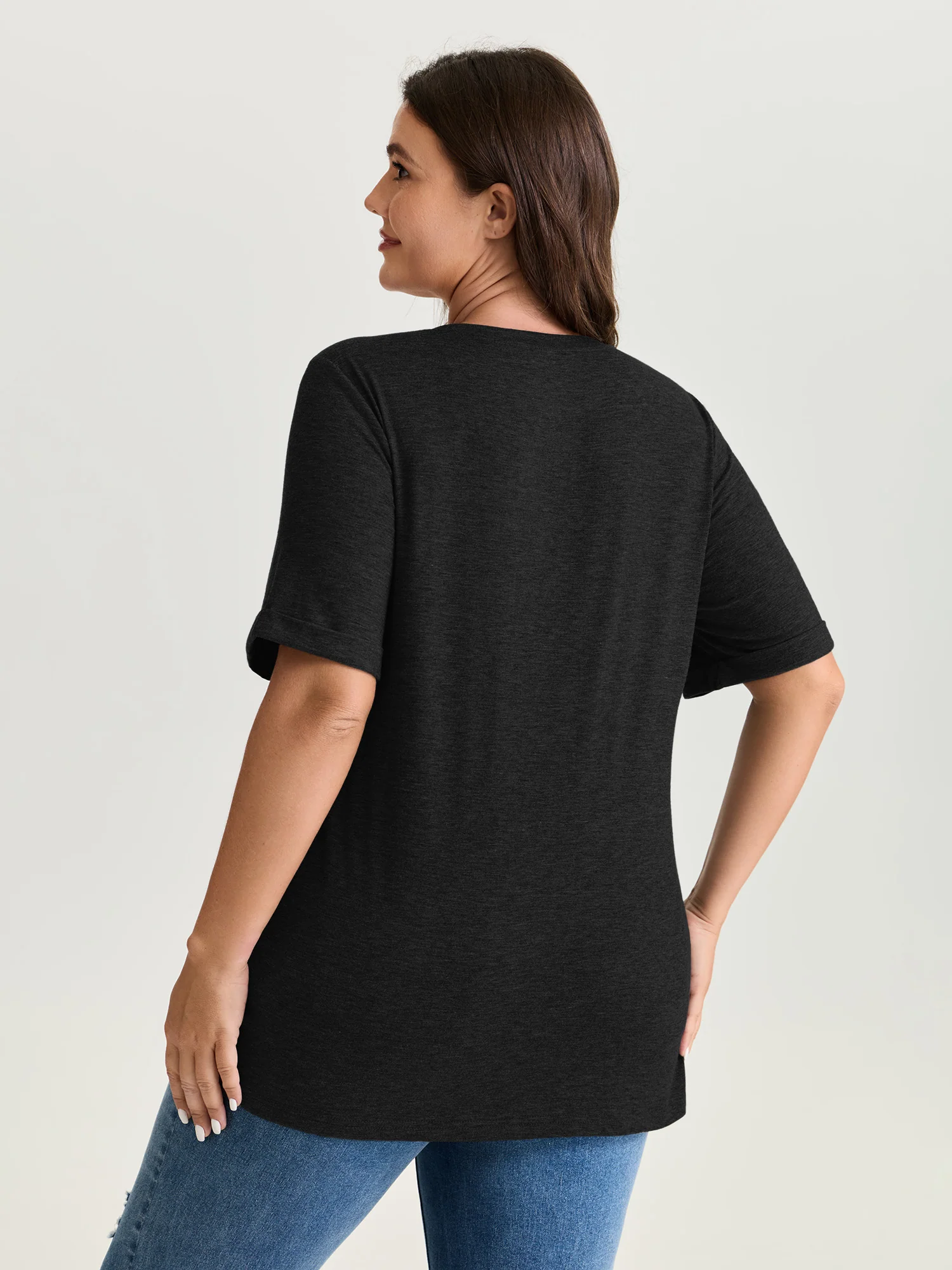 Supersoft Cute Cat Mom Round Neck T-Shirt - Image 11