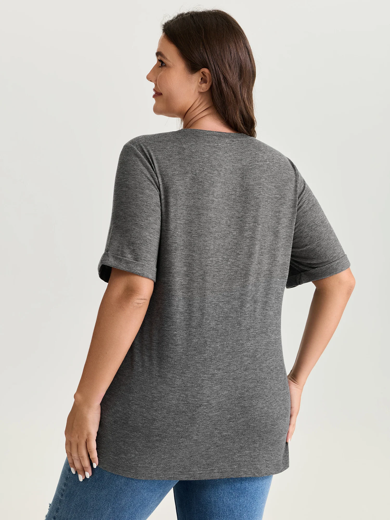 Supersoft Cute Cat Mom Round Neck T-Shirt - Image 4