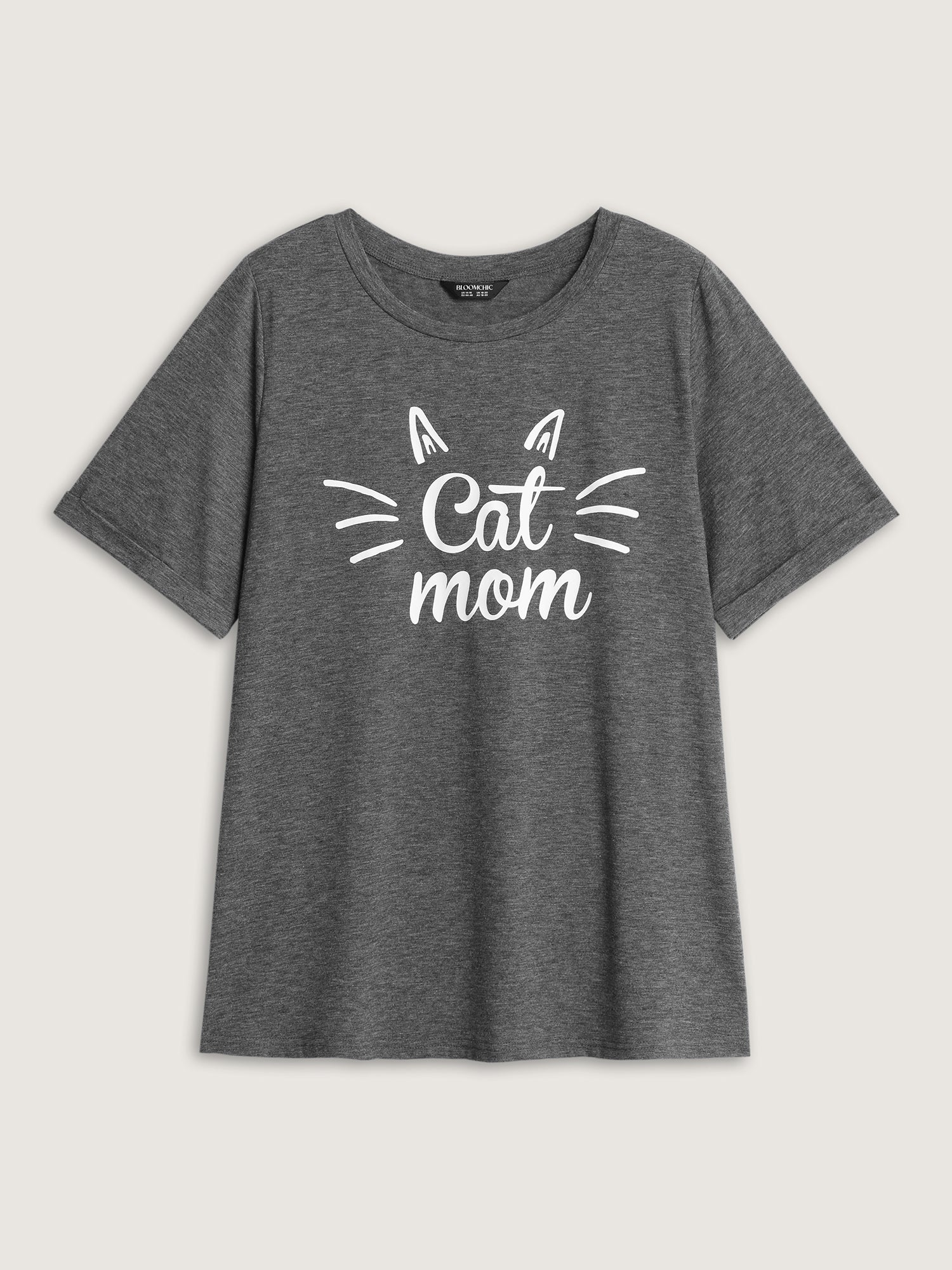 Supersoft Cute Cat Mom Round Neck T-Shirt - Image 7