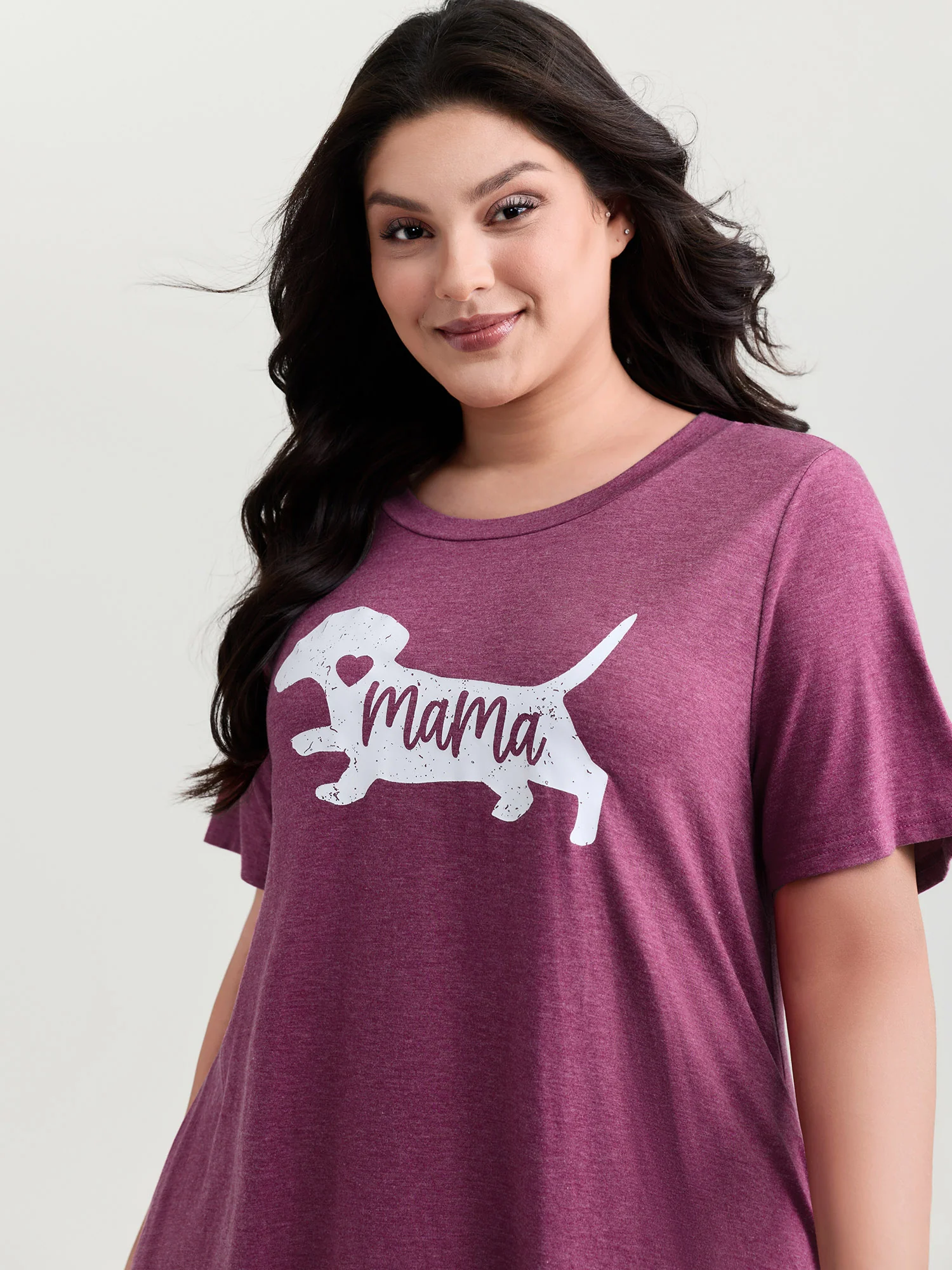 Supersoft Cute Puppy Print Relaxed-Fit Tee Lounge Dress - Image 2