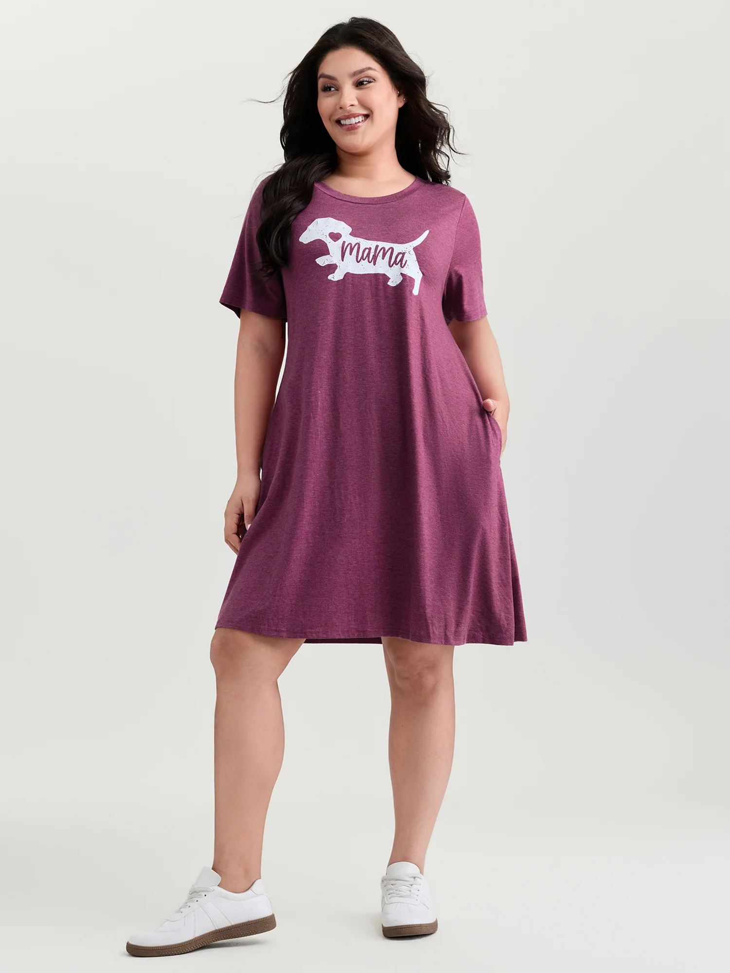 Supersoft Cute Puppy Print Relaxed-Fit Tee Lounge Dress - Image 4