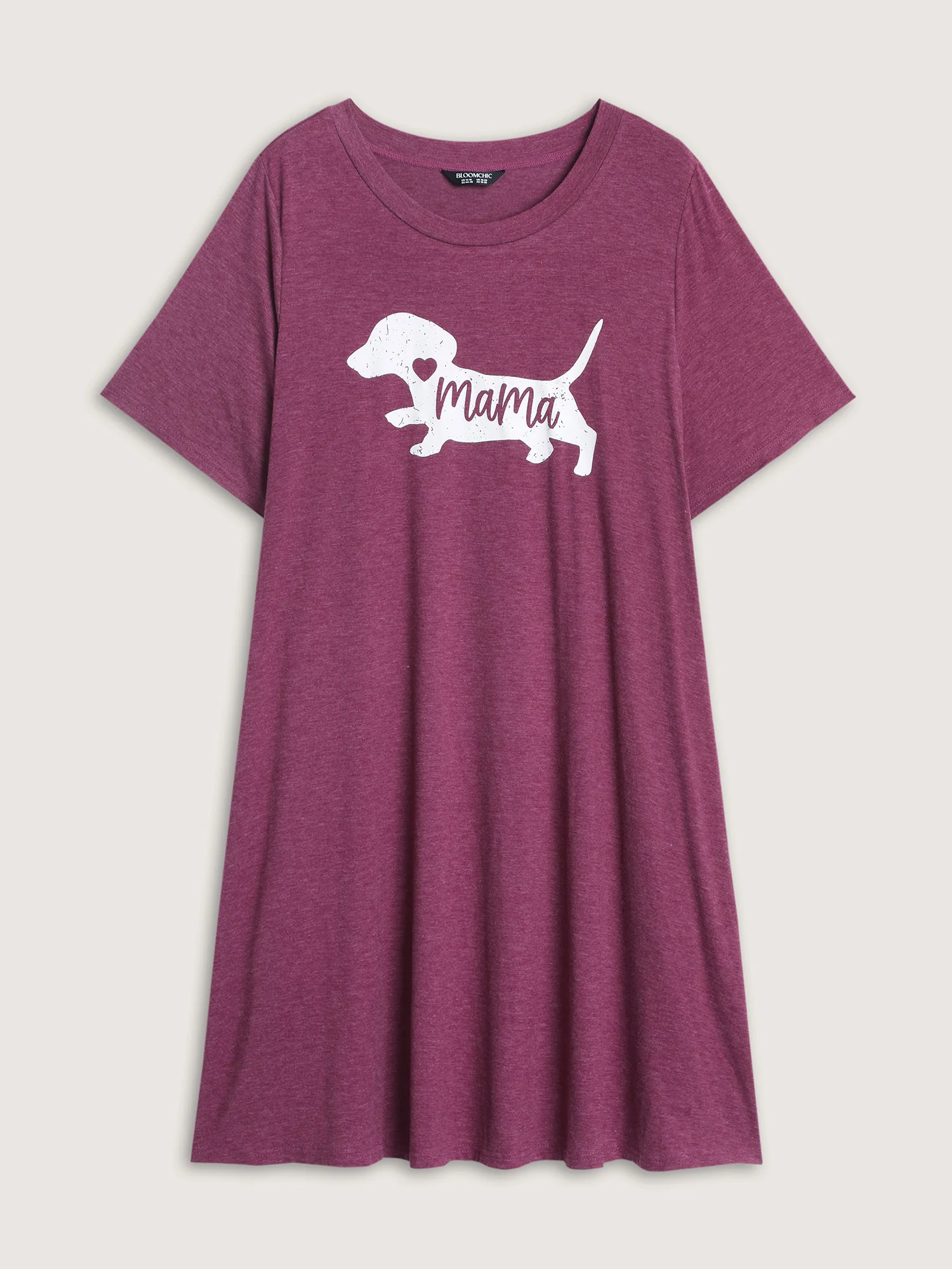 Supersoft Cute Puppy Print Relaxed-Fit Tee Lounge Dress - Image 7