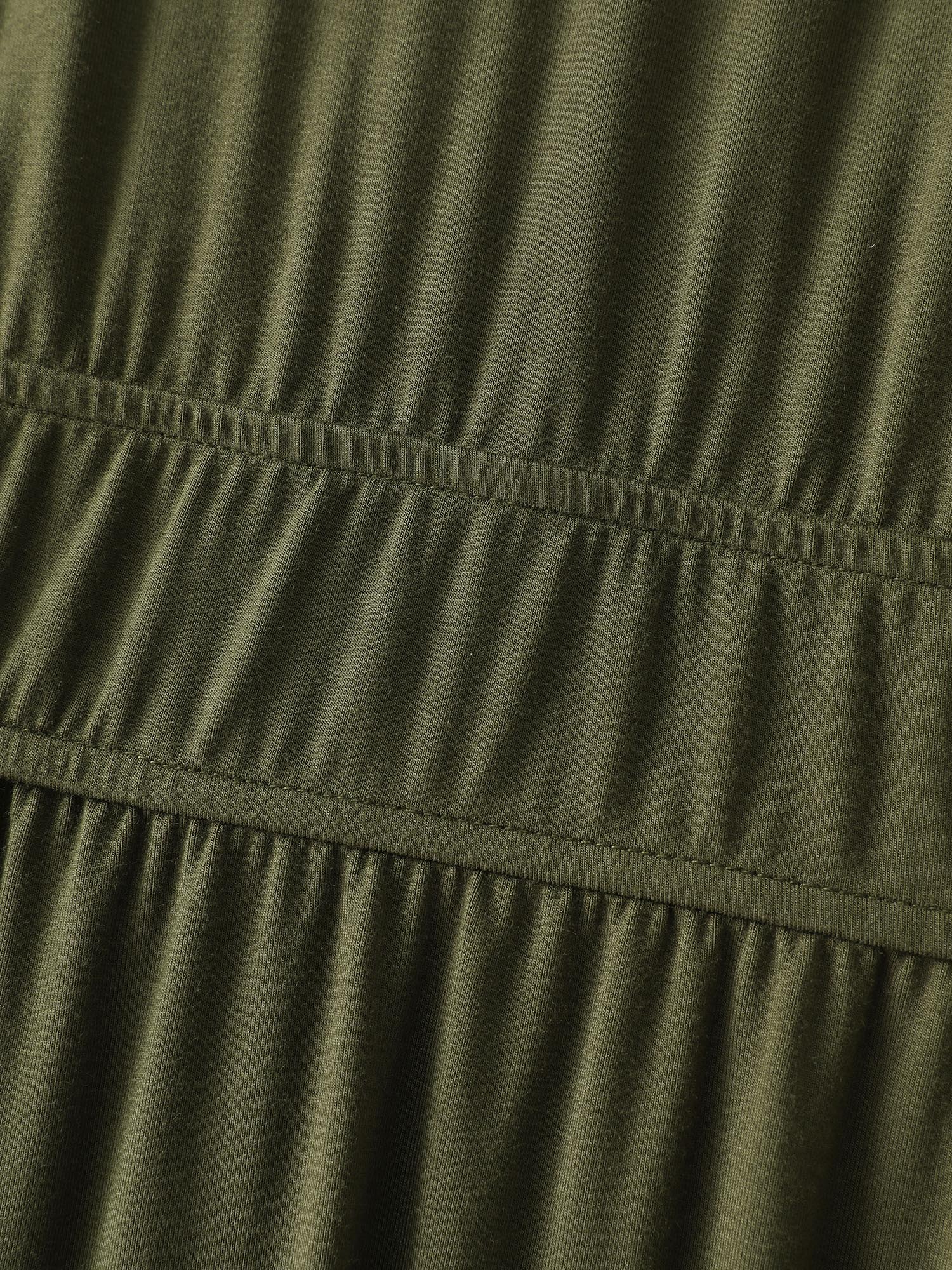 Supersoft Deep V-Neckline Stretchy Waist Midi Dress - Image 6