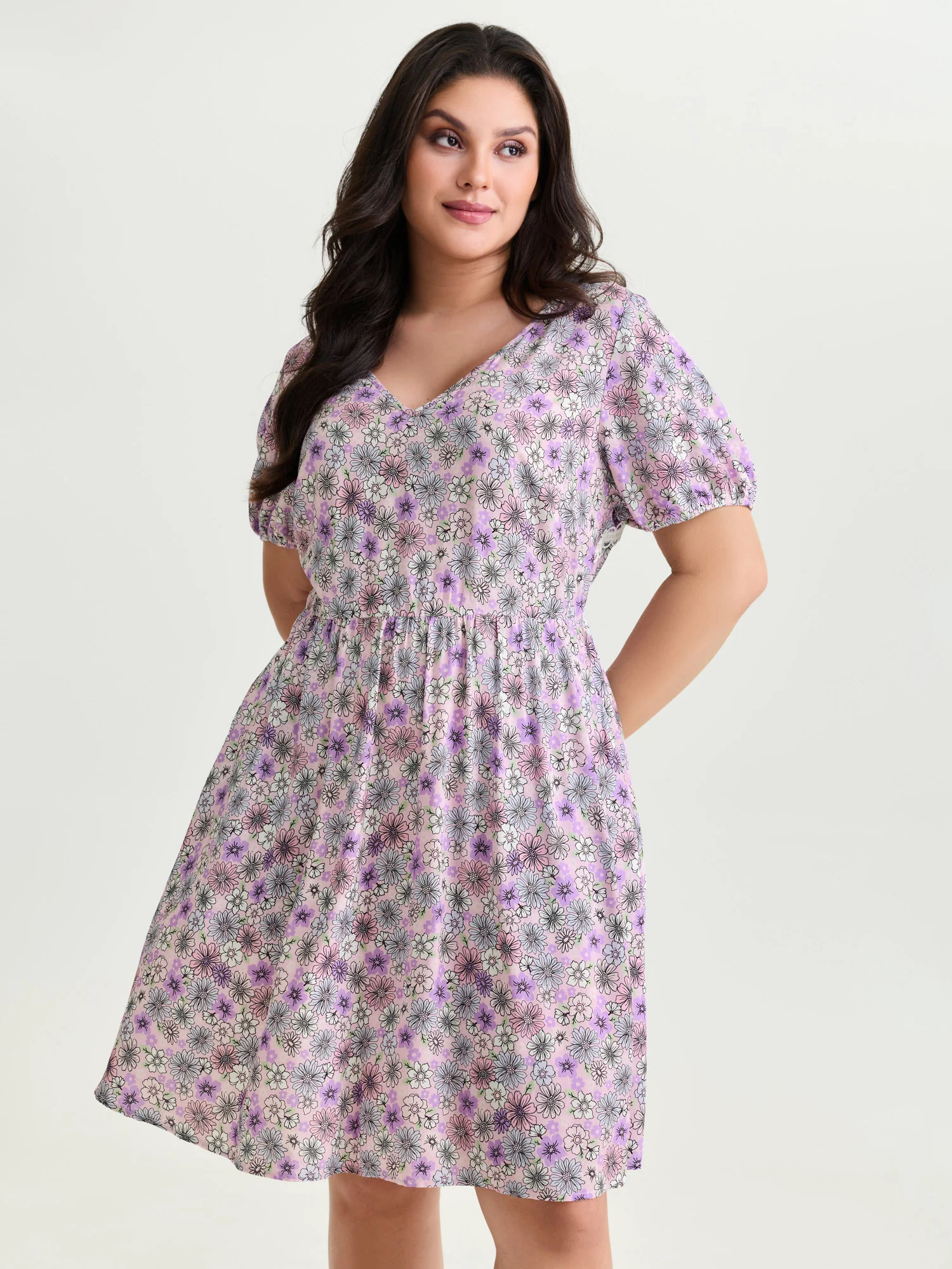 Supersoft Delicate Floral Lace Trim Mini Dress - Image 2
