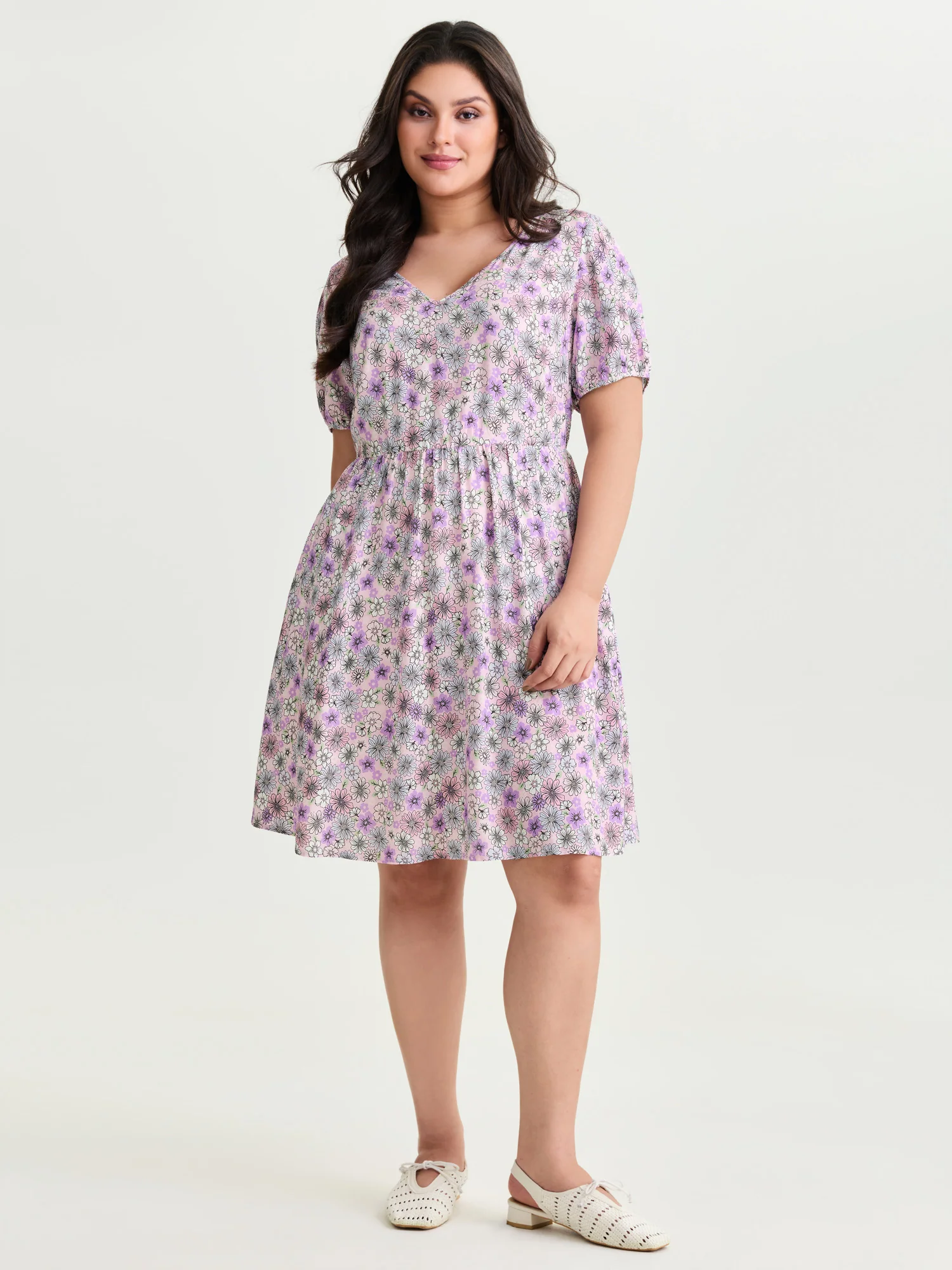 Supersoft Delicate Floral Lace Trim Mini Dress - Image 3