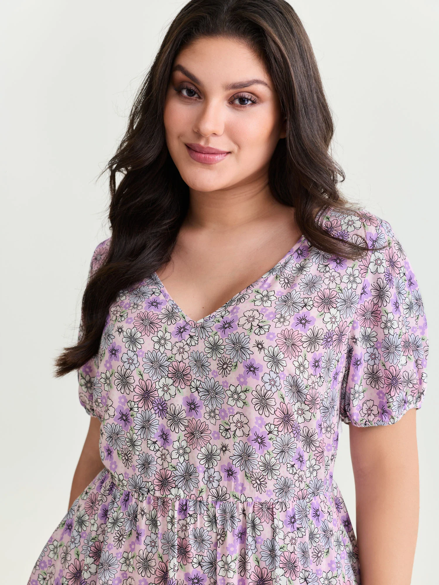 Supersoft Delicate Floral Lace Trim Mini Dress - Image 4
