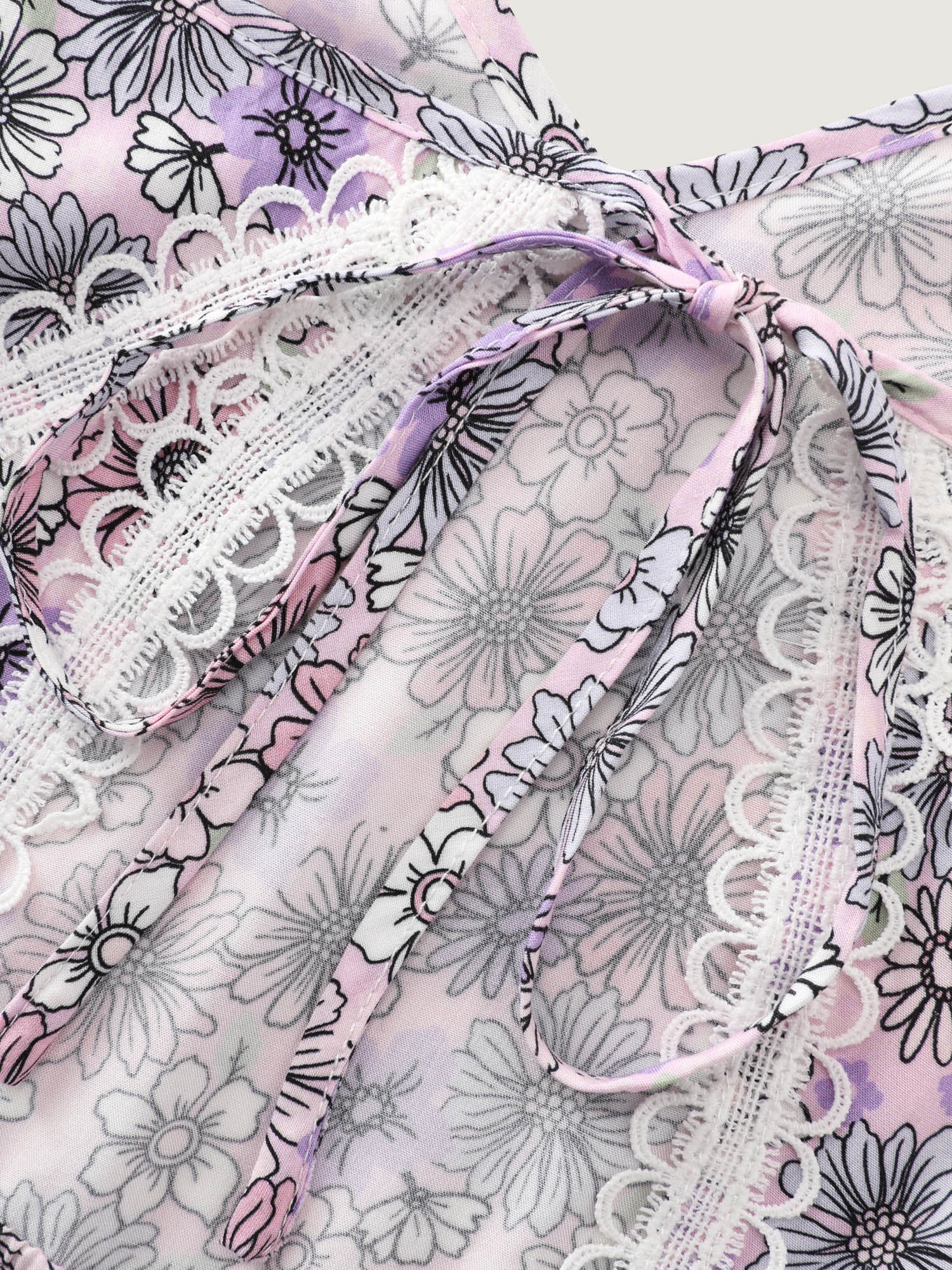 Supersoft Delicate Floral Lace Trim Mini Dress - Image 7