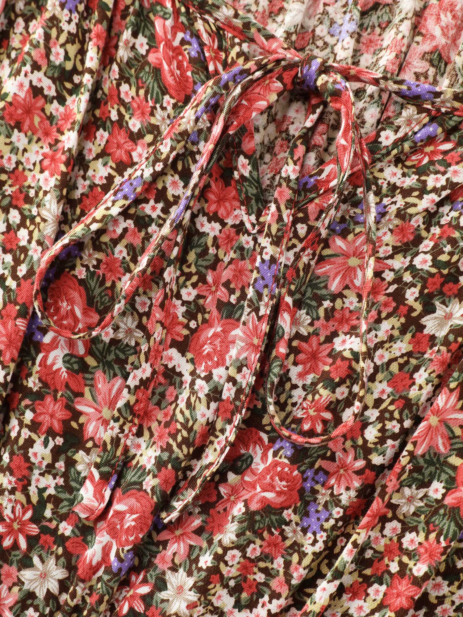 Supersoft Ditsy Floral Print Shirred Midi Dress - Image 5