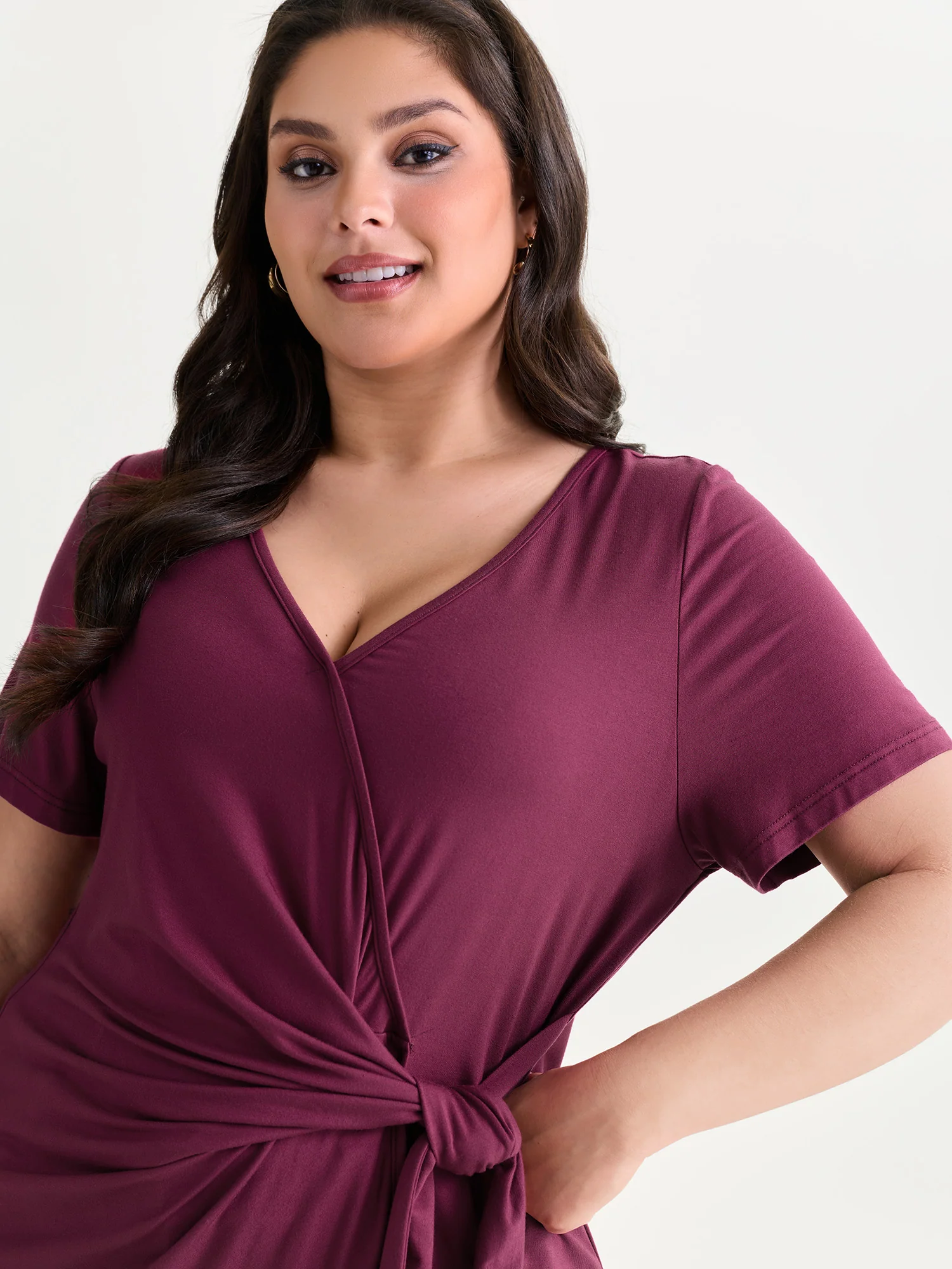 Supersoft Draped Side-Tie T-Shirt - Image 2