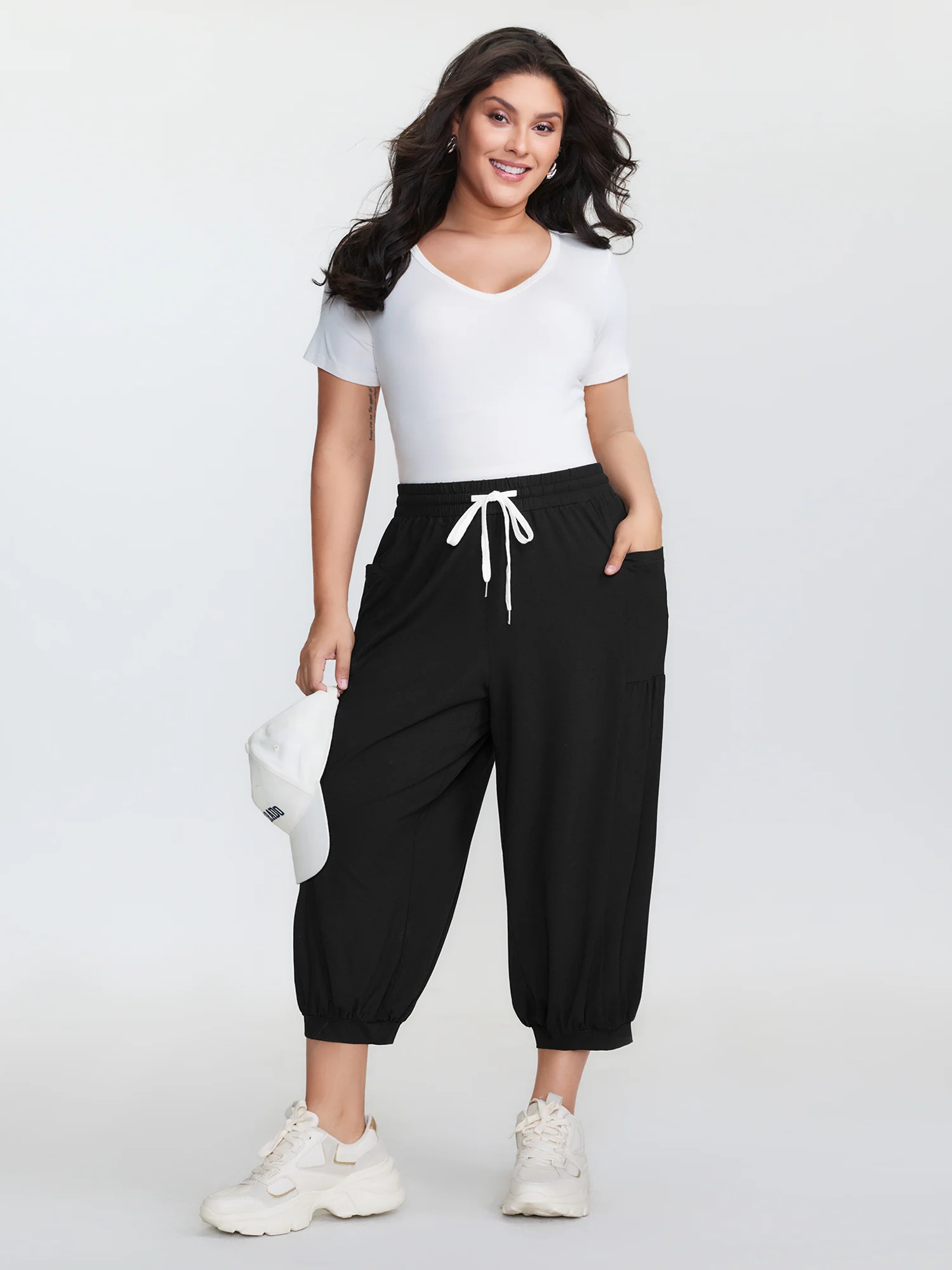 Supersoft Drawstring Cropped Jogger Pants - Image 2