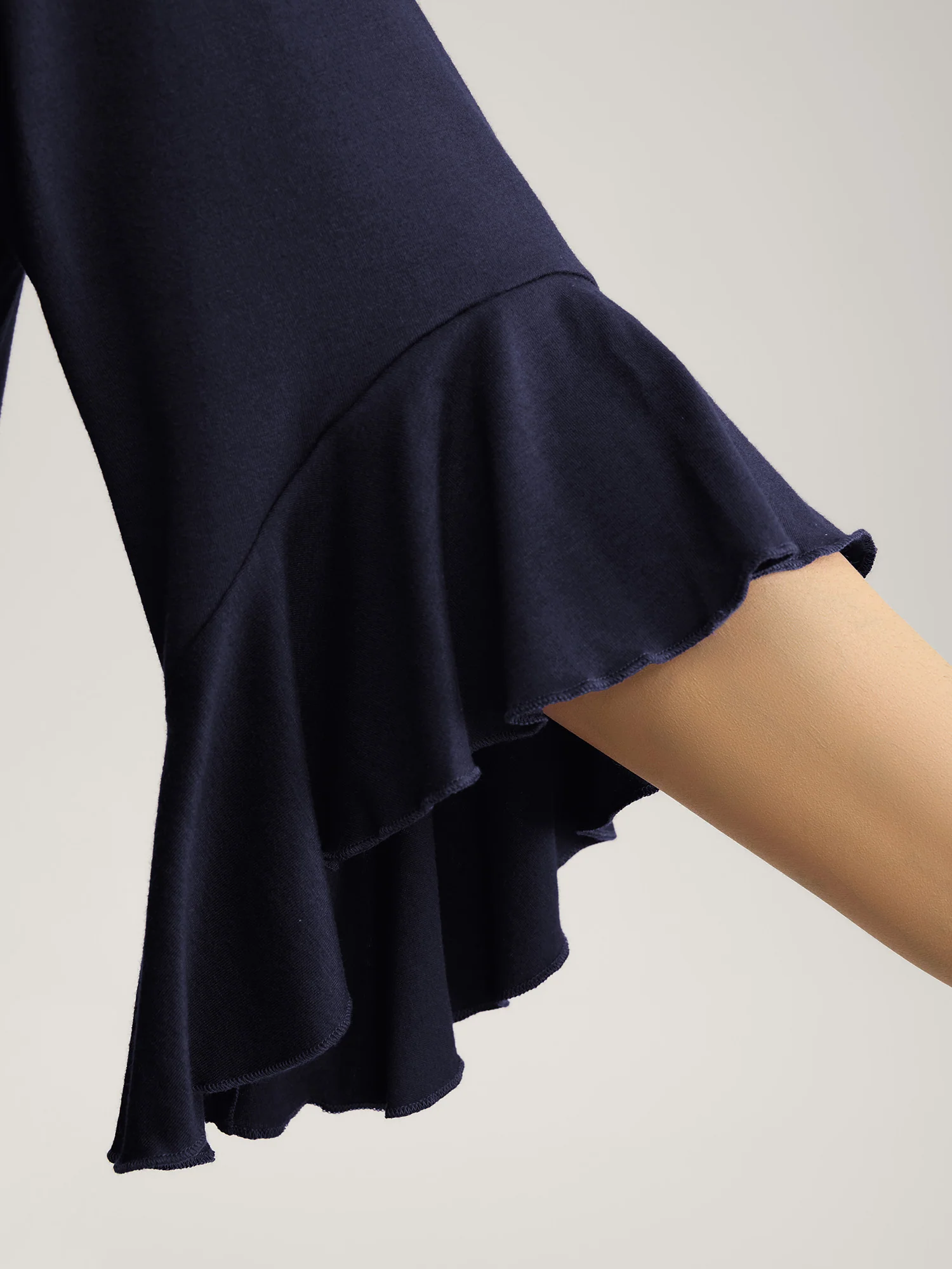 Supersoft Drawstring Neckline Ruffled Sleeve Knit Top - Image 12