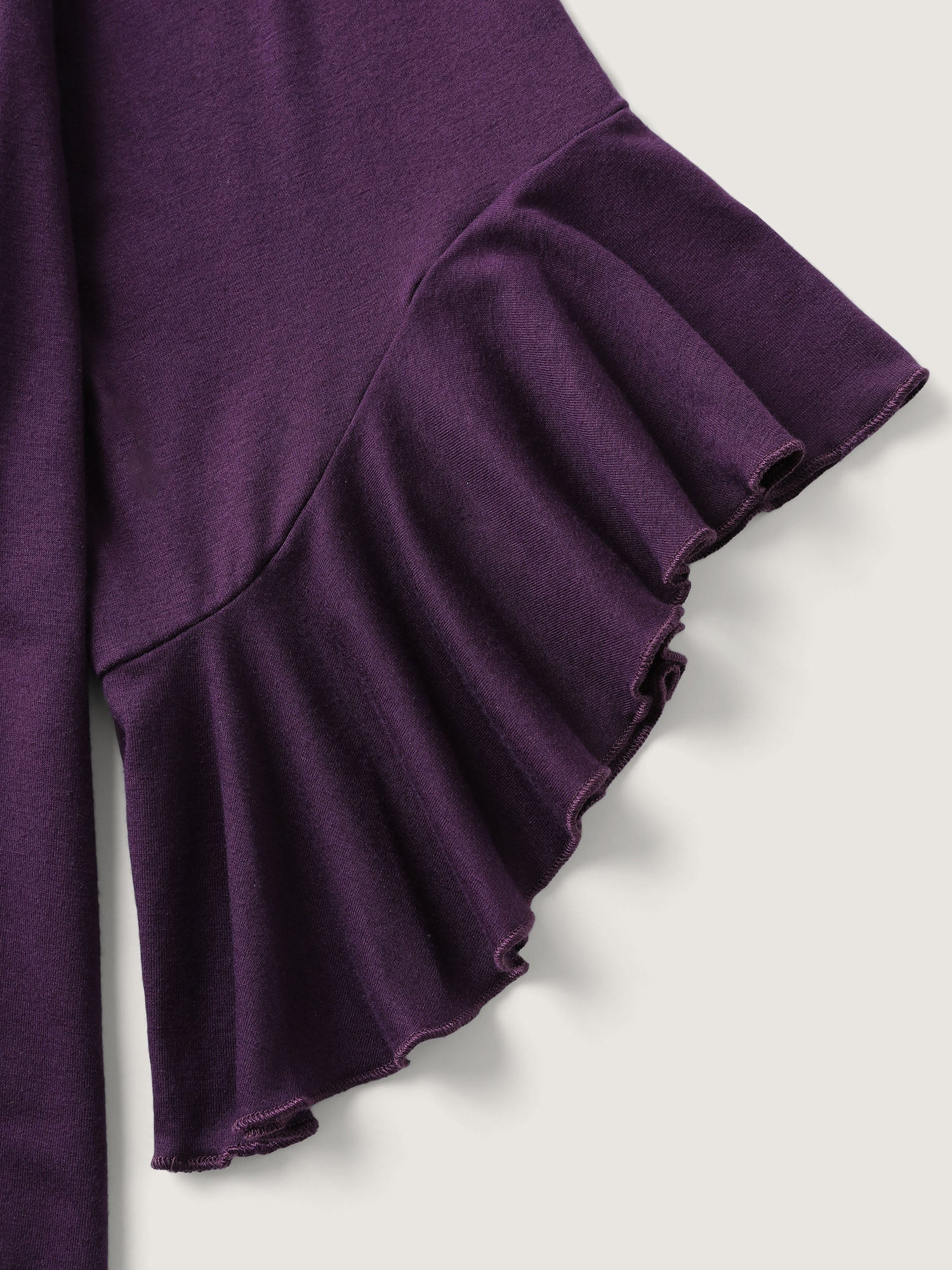 Supersoft Drawstring Neckline Ruffled Sleeve Knit Top - Image 7