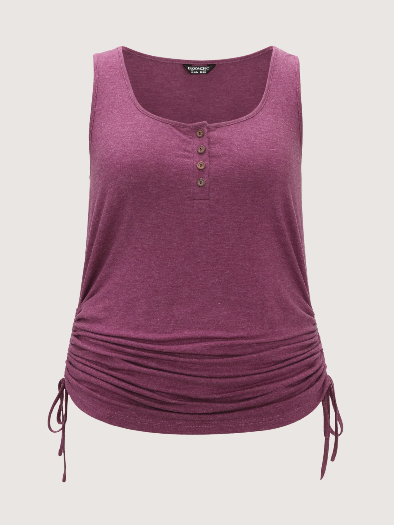 Supersoft Drawstring Ruched Scoop Neckline Tank Top - Image 7