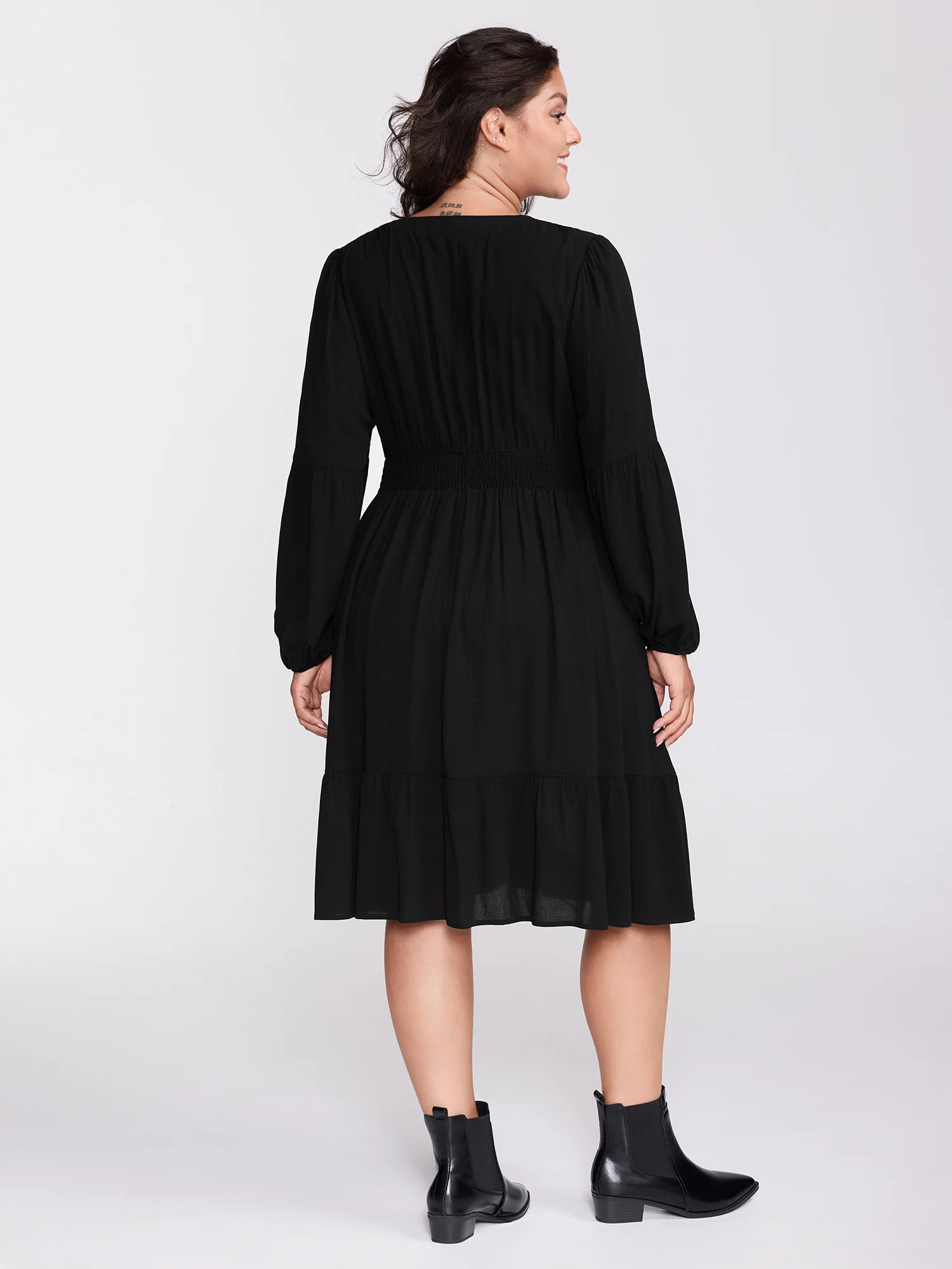 Supersoft Drawstring Shirred Waist Midi Dress - Image 4