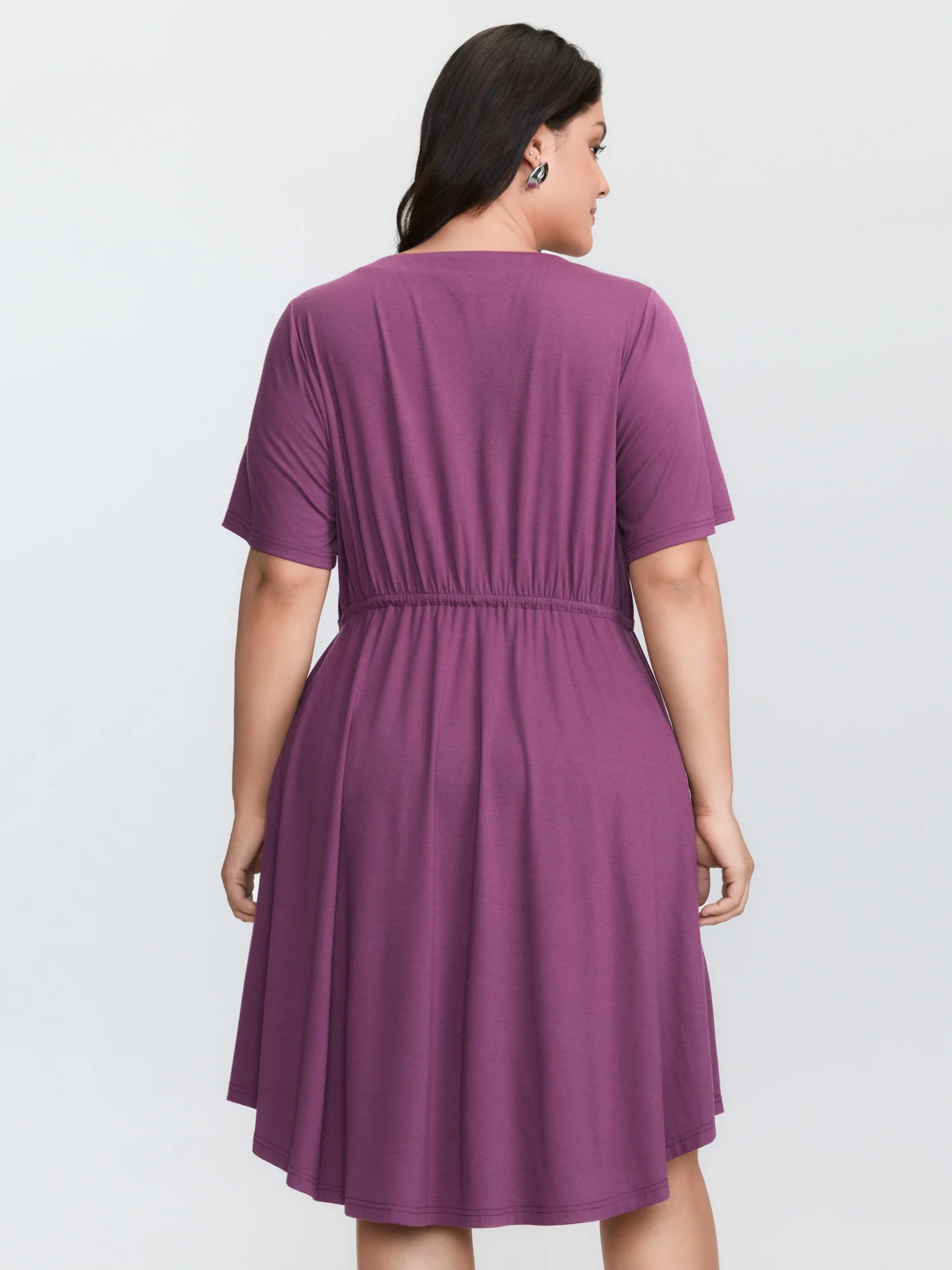 Supersoft Drawstring Waist Button Placket Mini Dress - Image 4