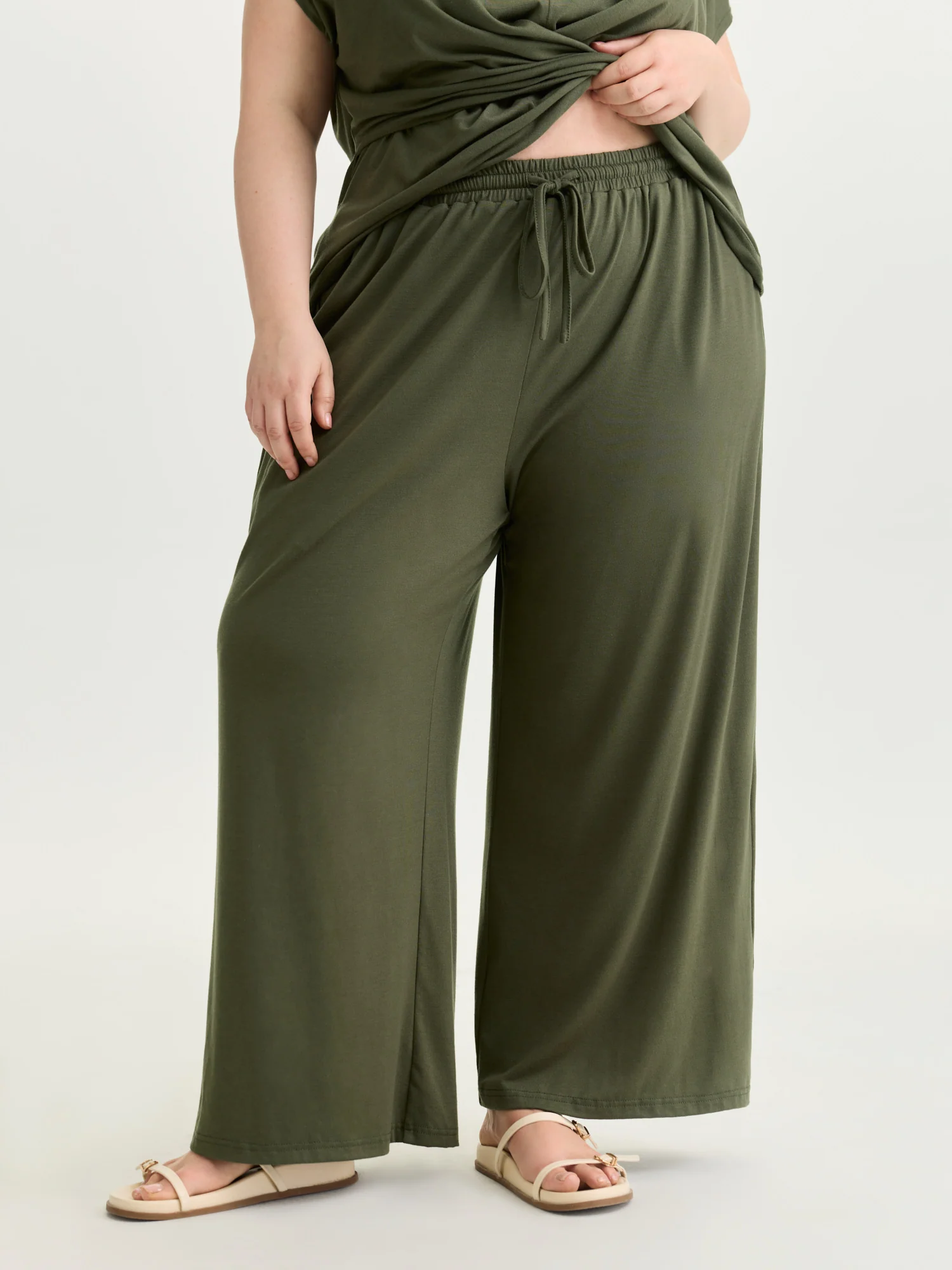 Supersoft Drawstring Waist Straight Leg Pants - Image 2