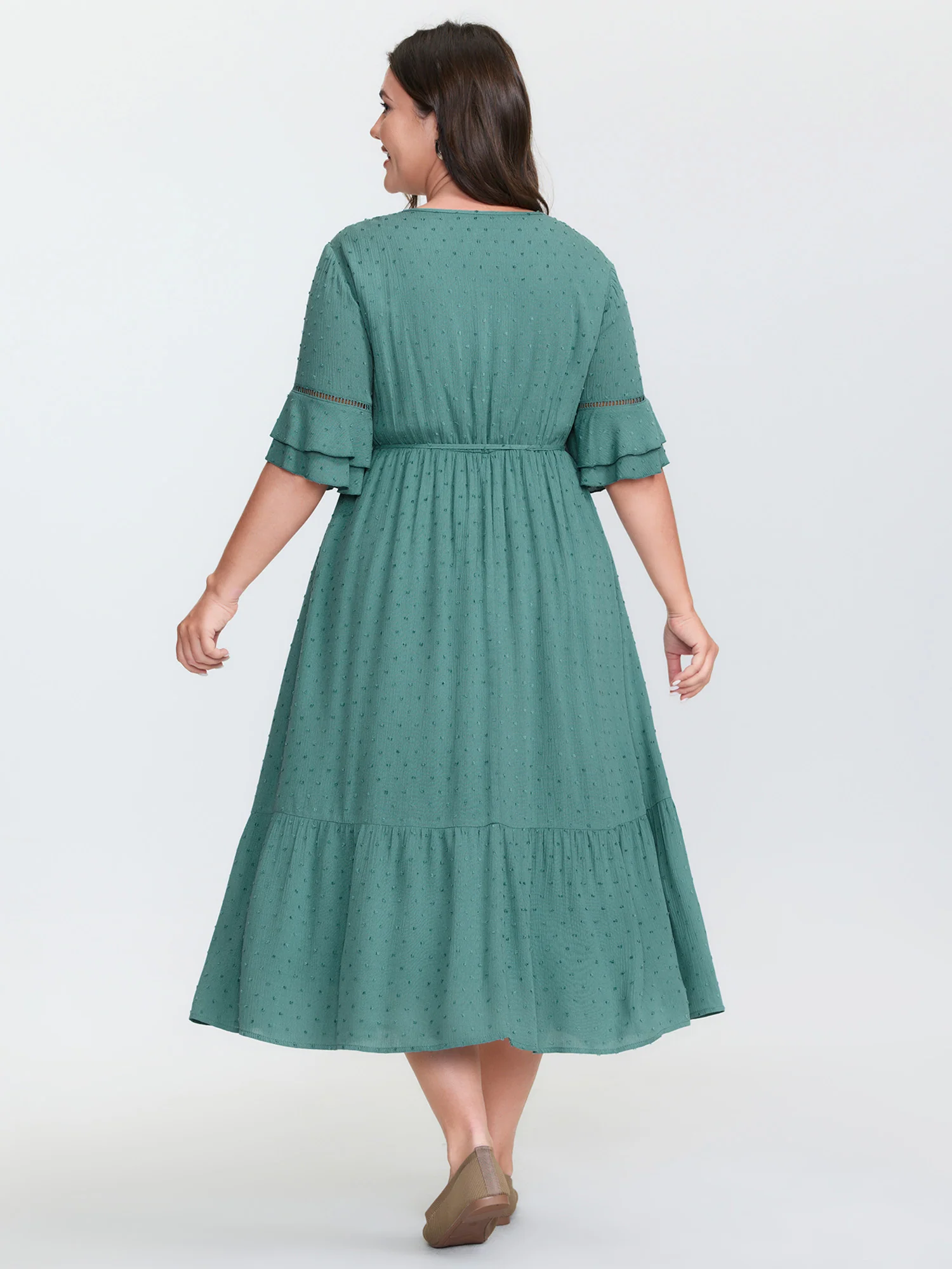 Supersoft Drawstring Waist V-Neck Dress - Image 4