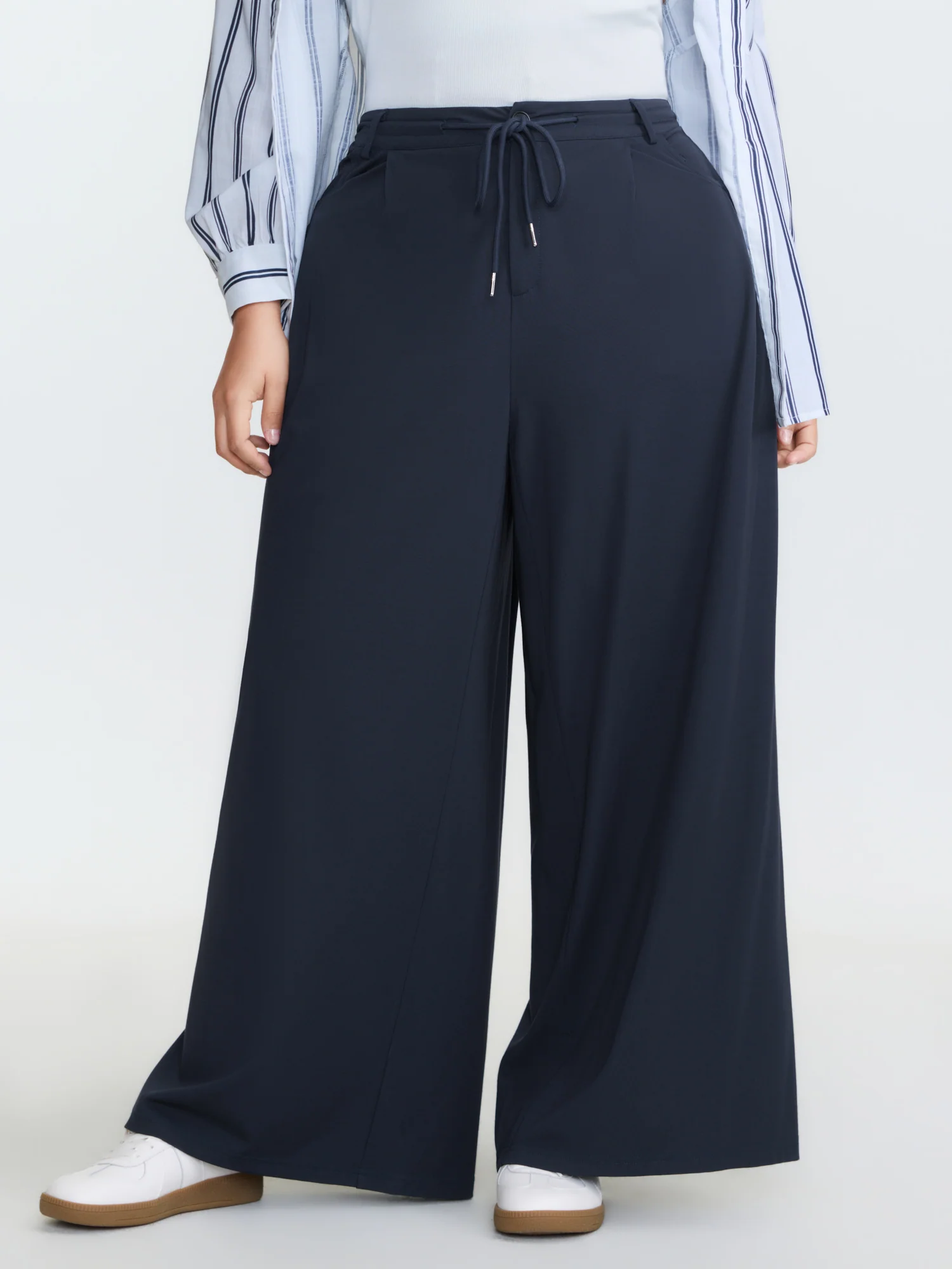 Supersoft Drawstring Waist Wide-Leg Pants - Image 2