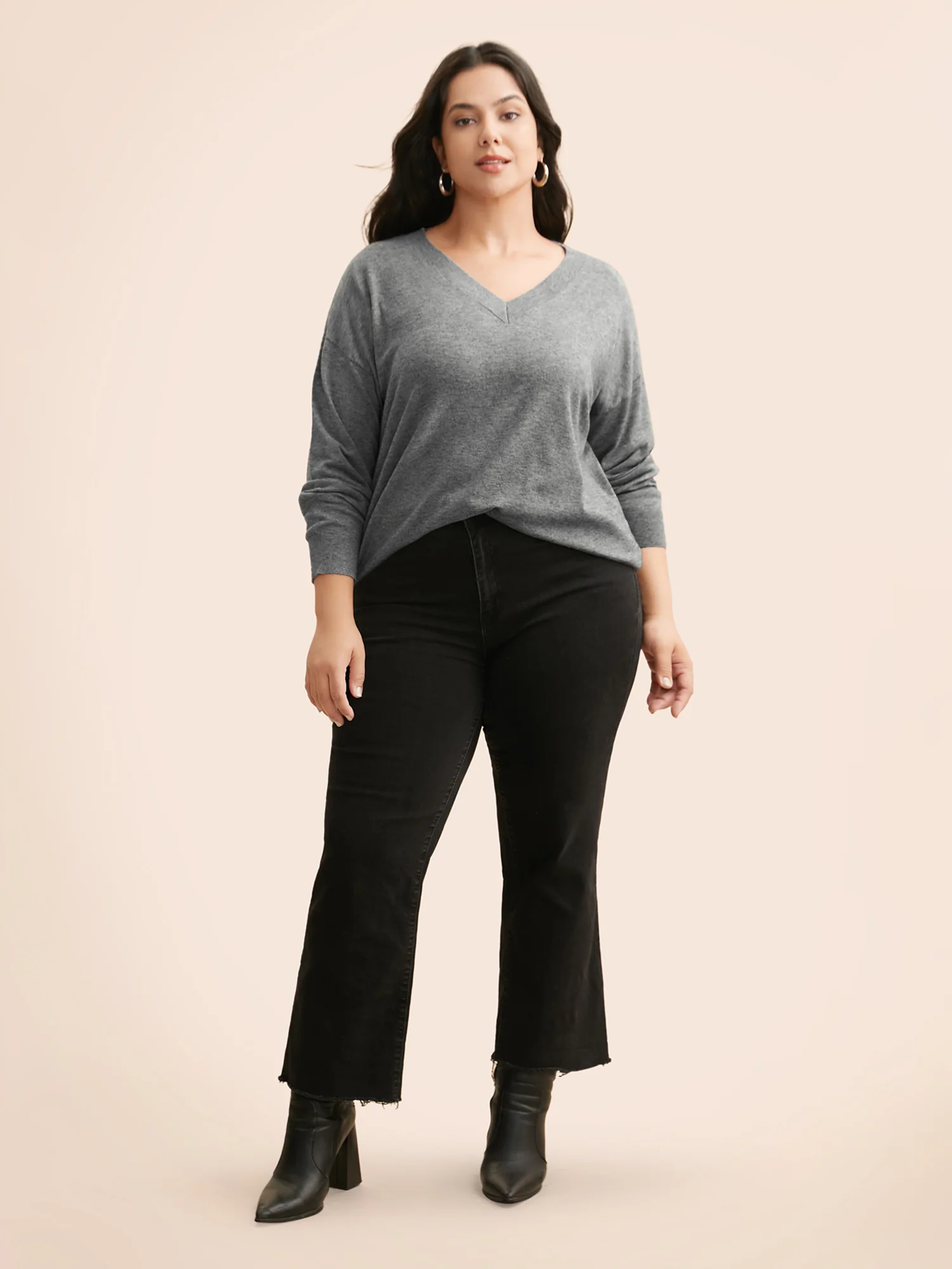 Supersoft Drop Shoulder V-Neck Top - Image 3