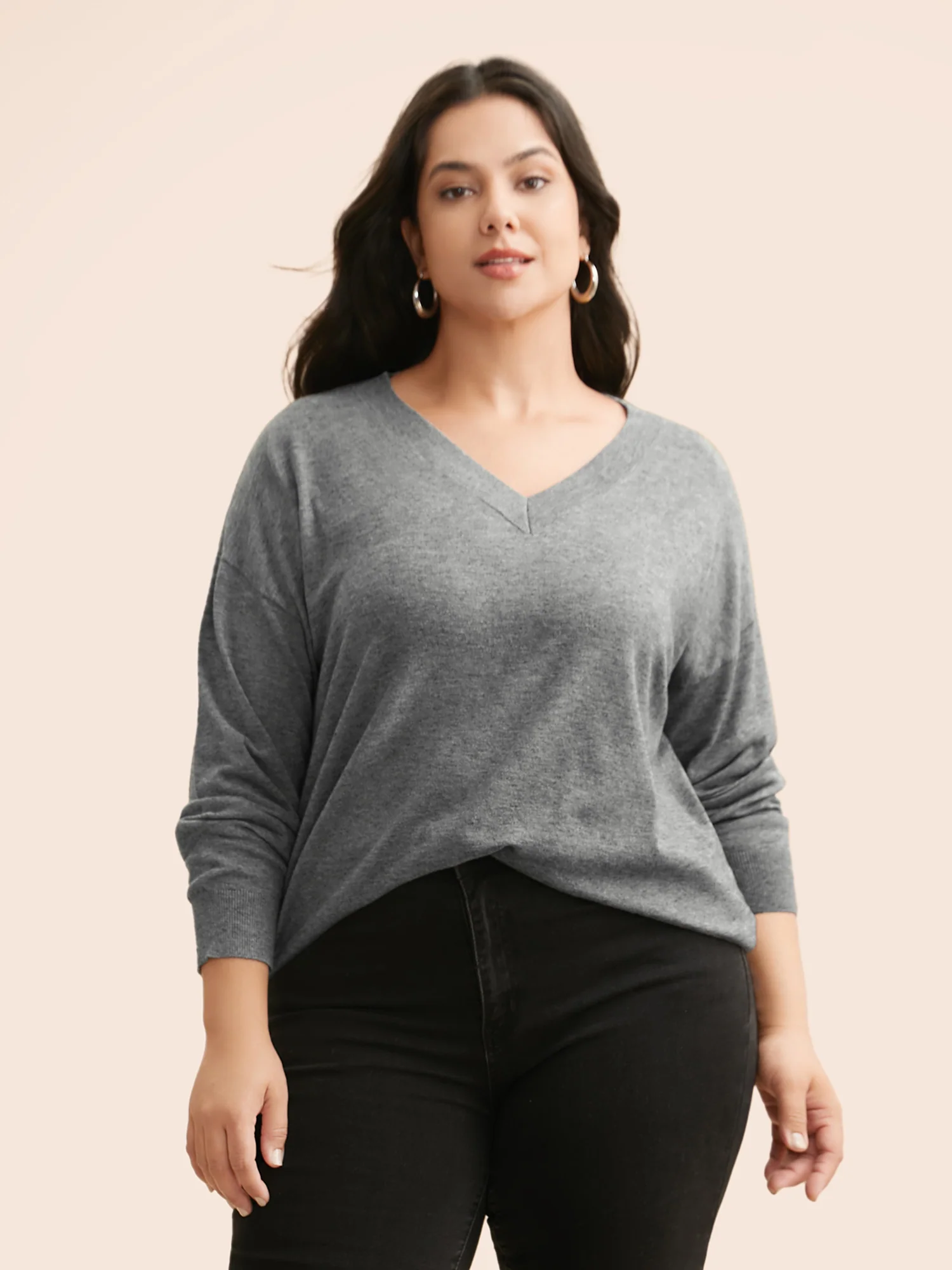 Supersoft Drop Shoulder V-Neck Top - Image 5