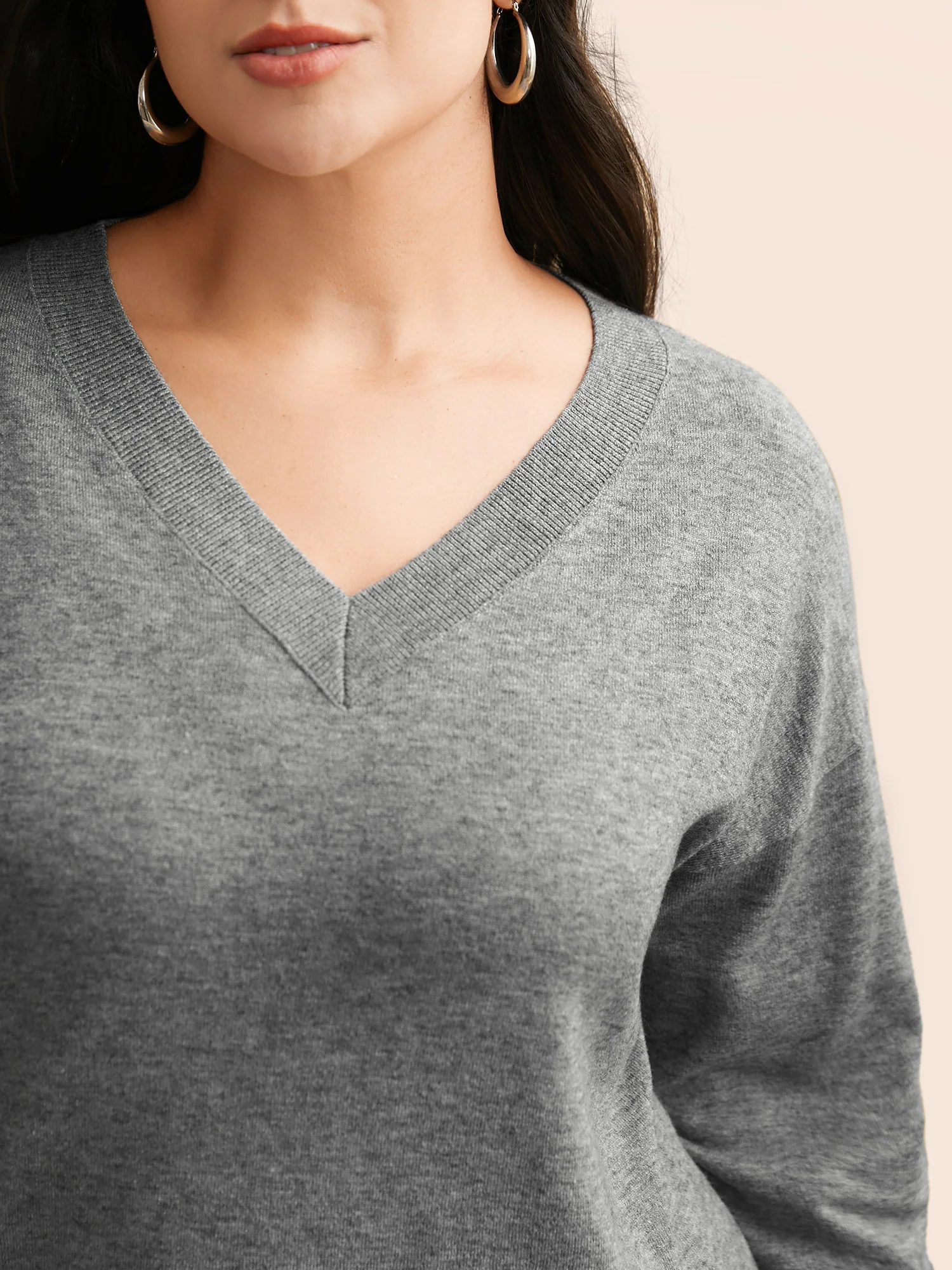 Supersoft Drop Shoulder V-Neck Top - Image 6