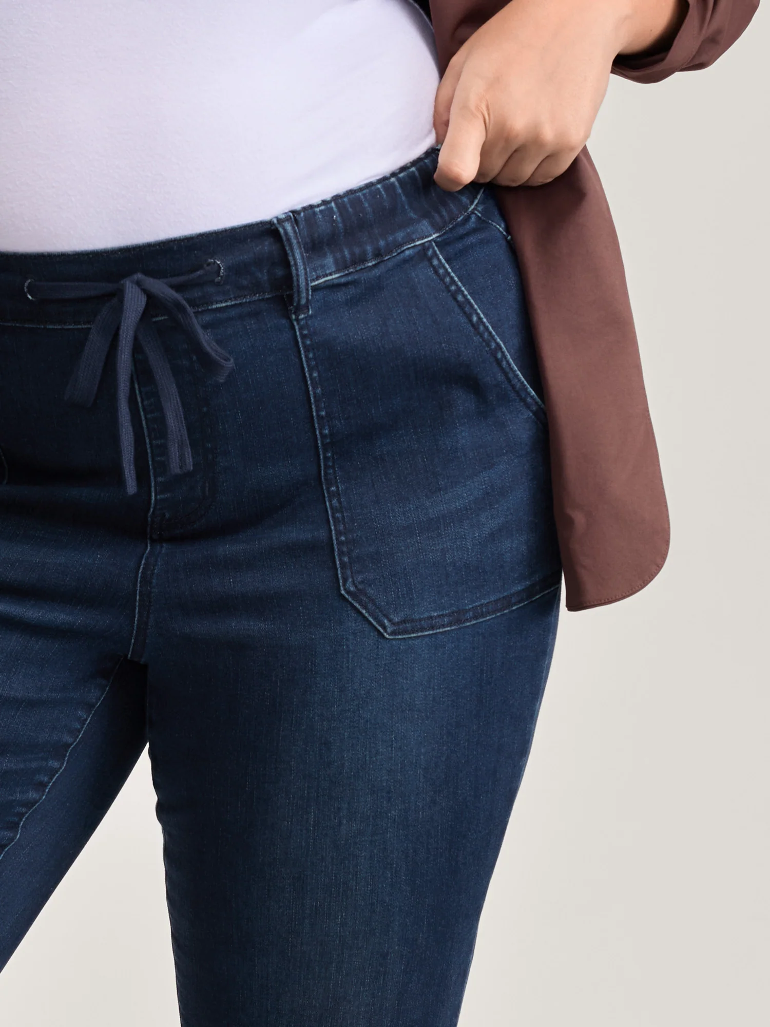 Supersoft Elastic Waist Drawstring Bootcut Jeans - Image 4