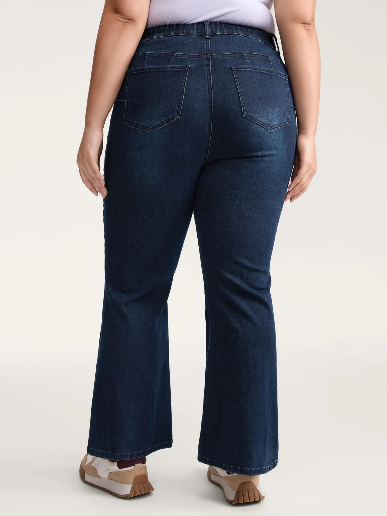 Supersoft Elastic Waist Drawstring Bootcut Jeans - Image 5