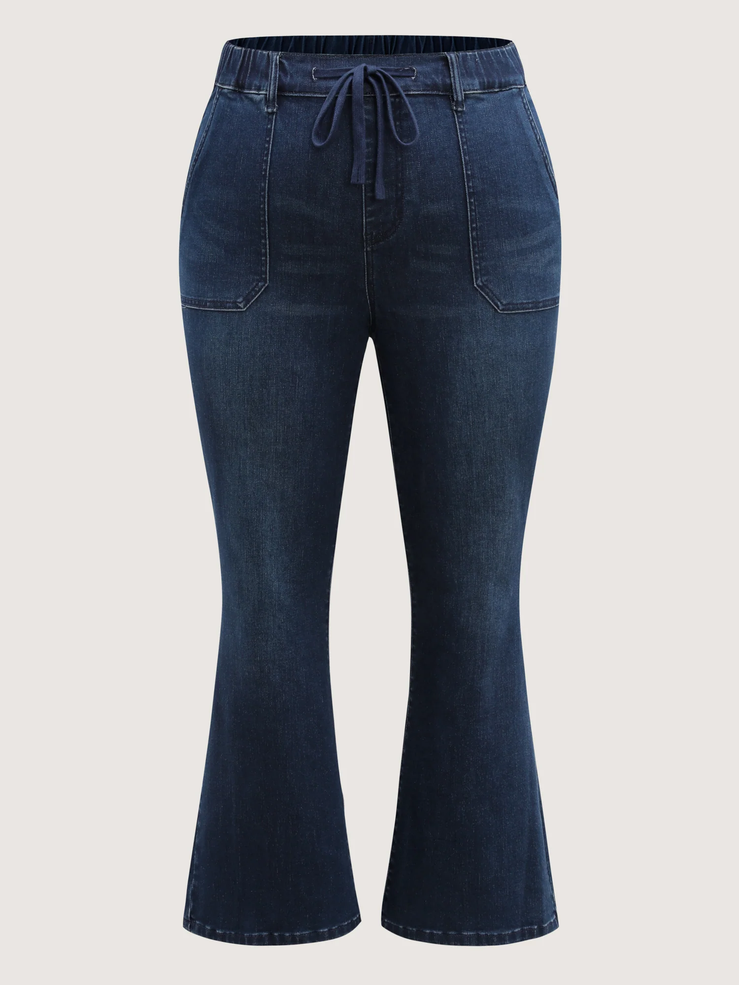Supersoft Elastic Waist Drawstring Bootcut Jeans - Image 8