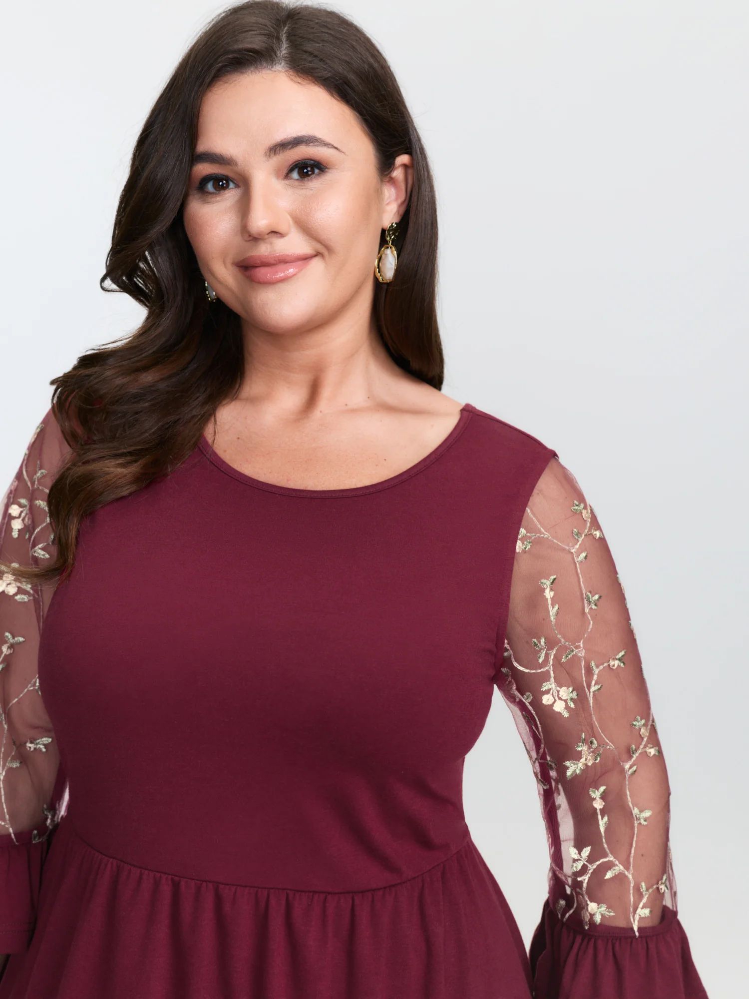 Supersoft Embroidered Cross-Strap Back Blouse - Image 2